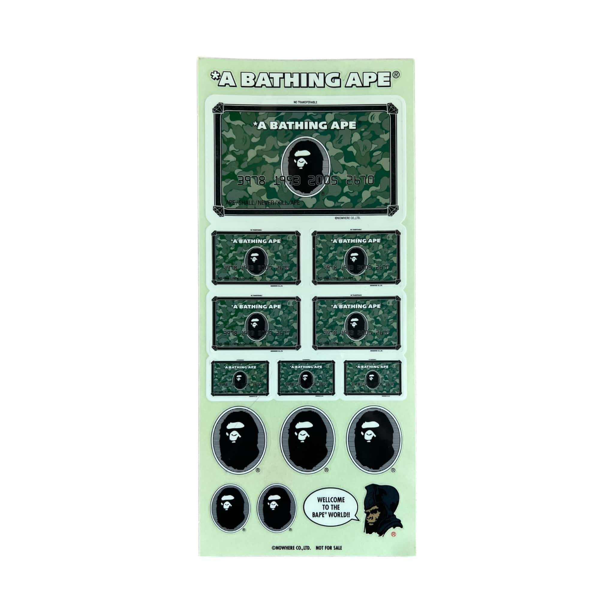 BAPE Credit Card Sticker Sheet