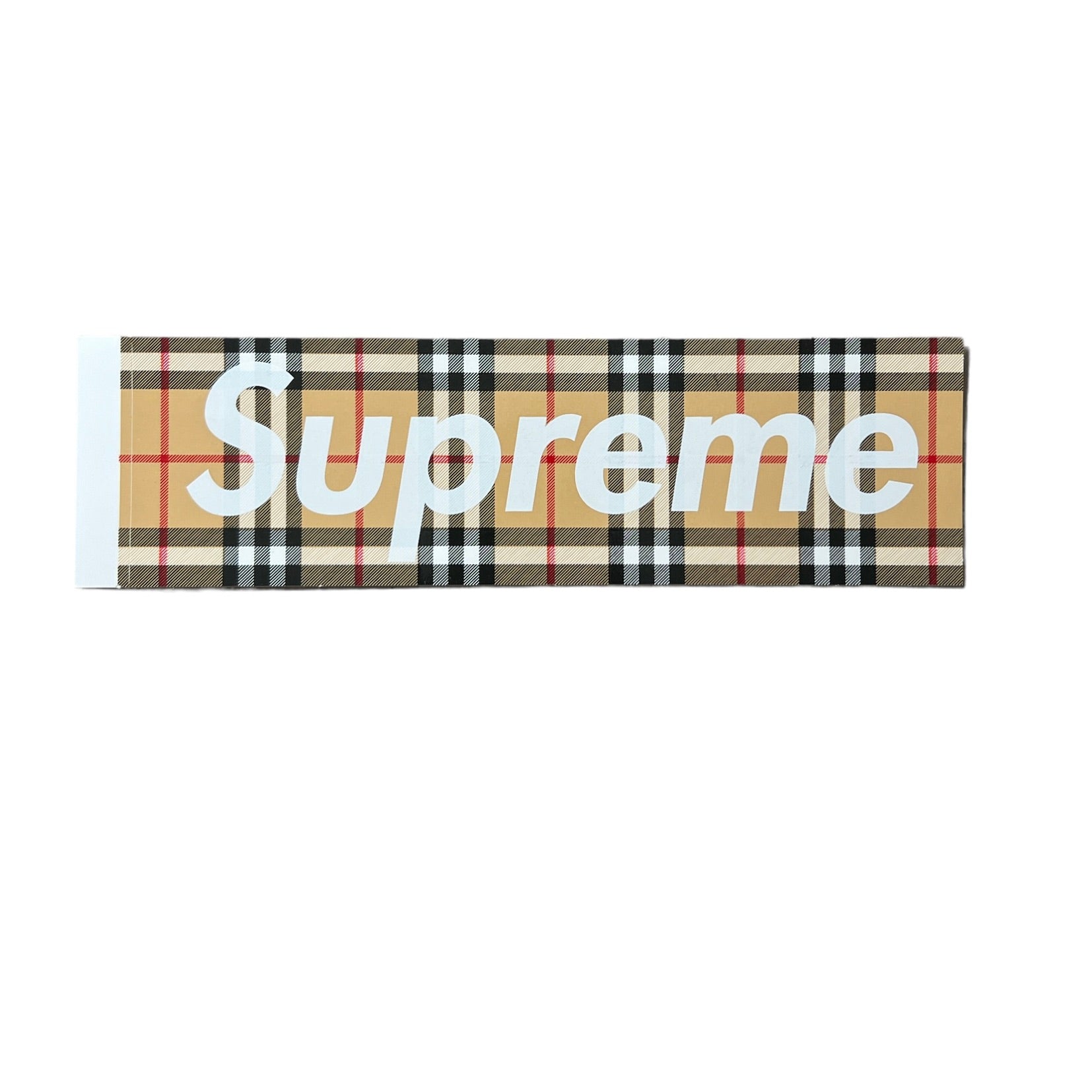 Supreme Burberry Box Logo Sticker Brown SS22