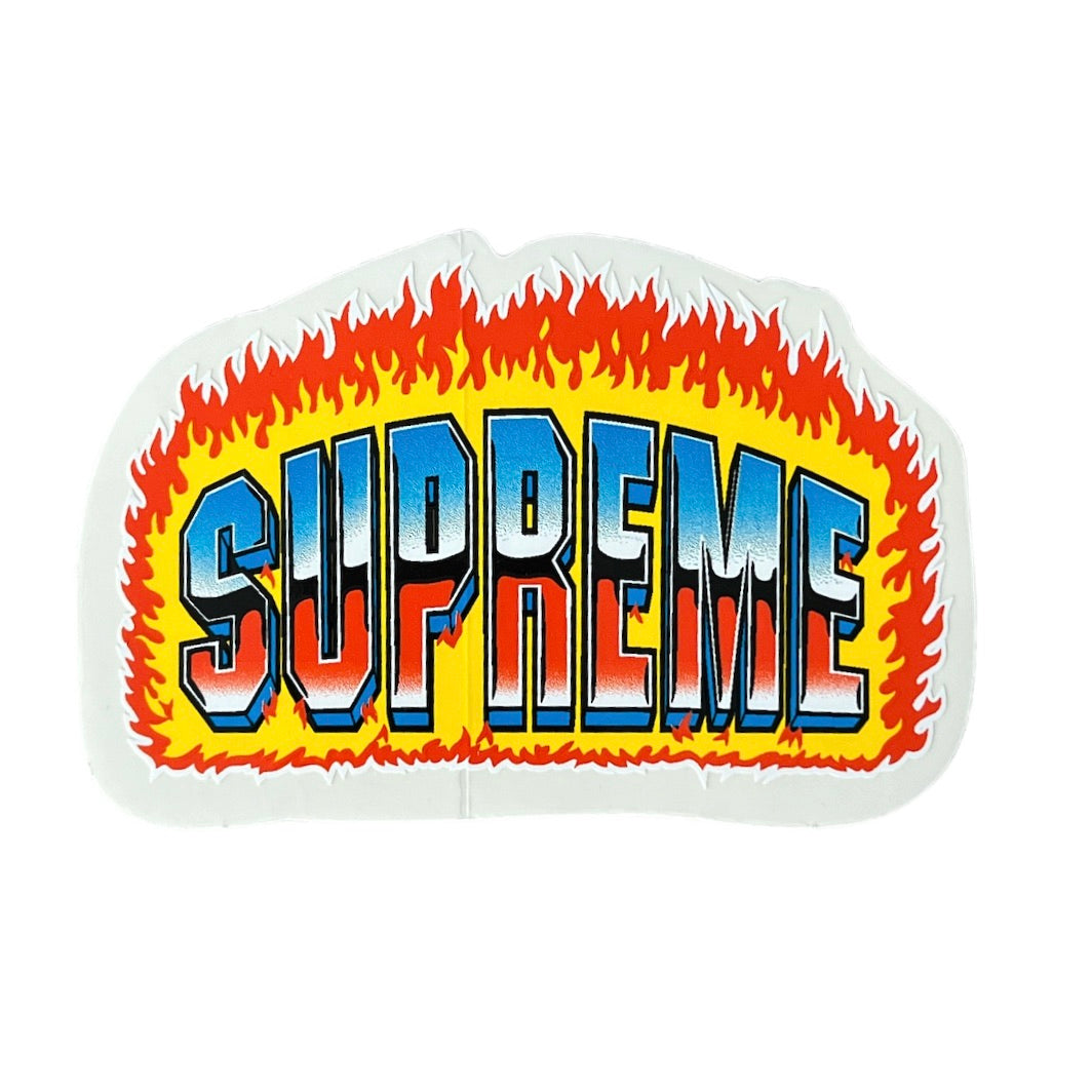 Supreme Chrome Fire Sticker Red FW20