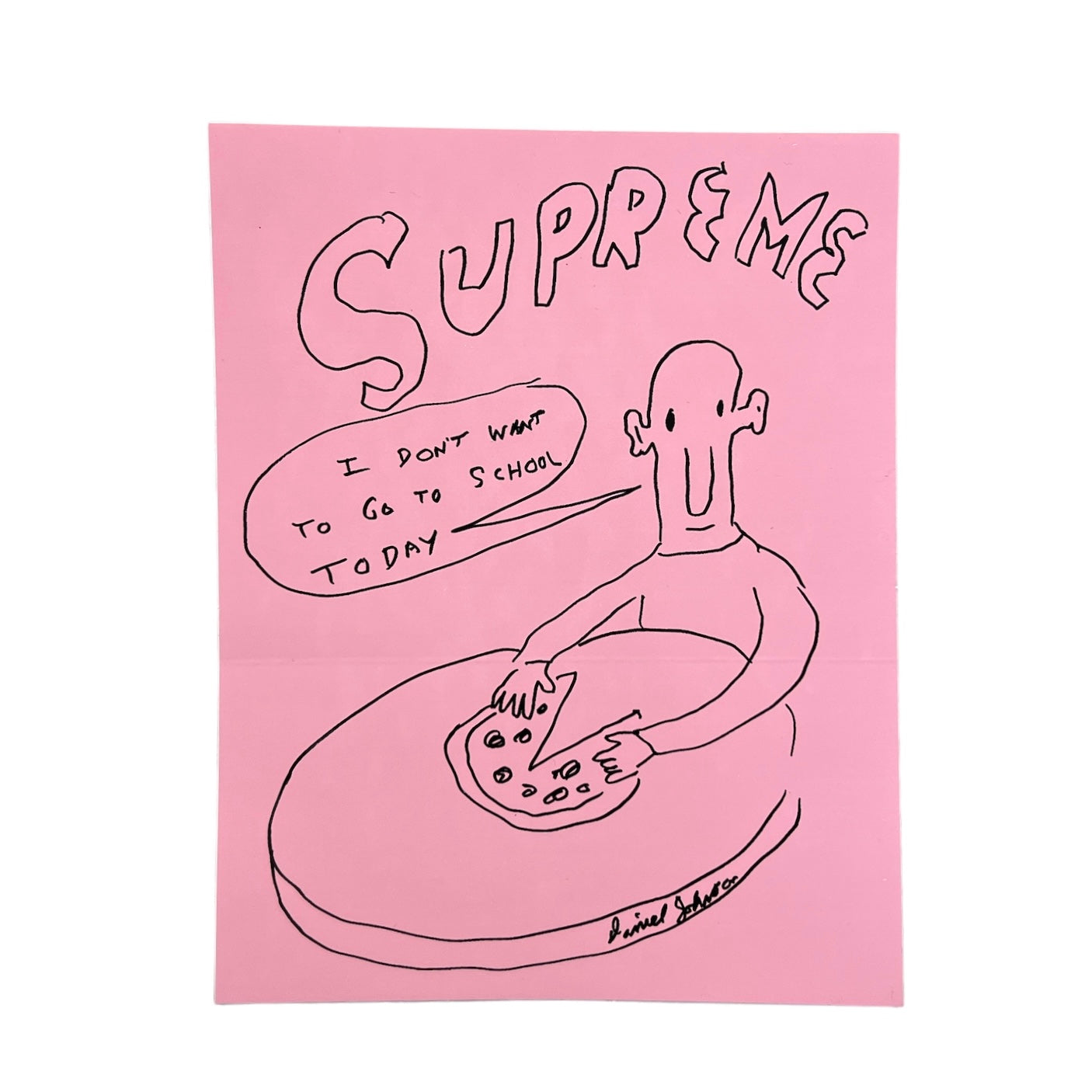 Supreme Daniel Johnston Pizza Sticker Pink SS15