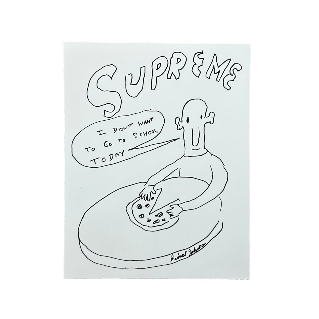 Supreme Daniel Johnston Pizza Sticker White SS15