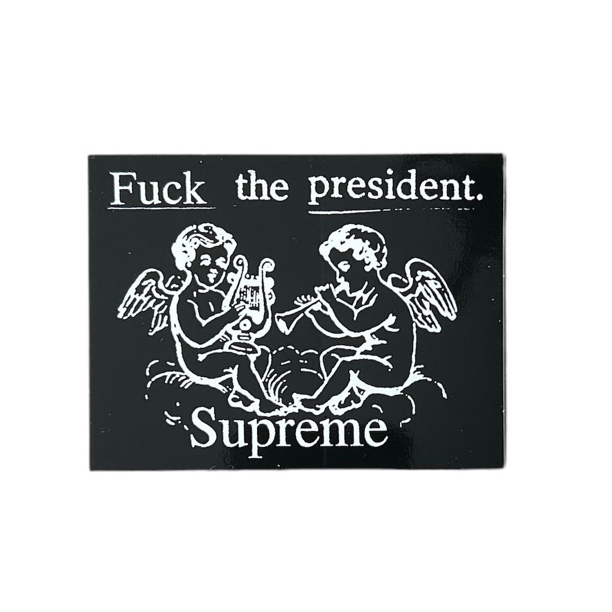 Supreme Fuck the President Sticker Black SS17