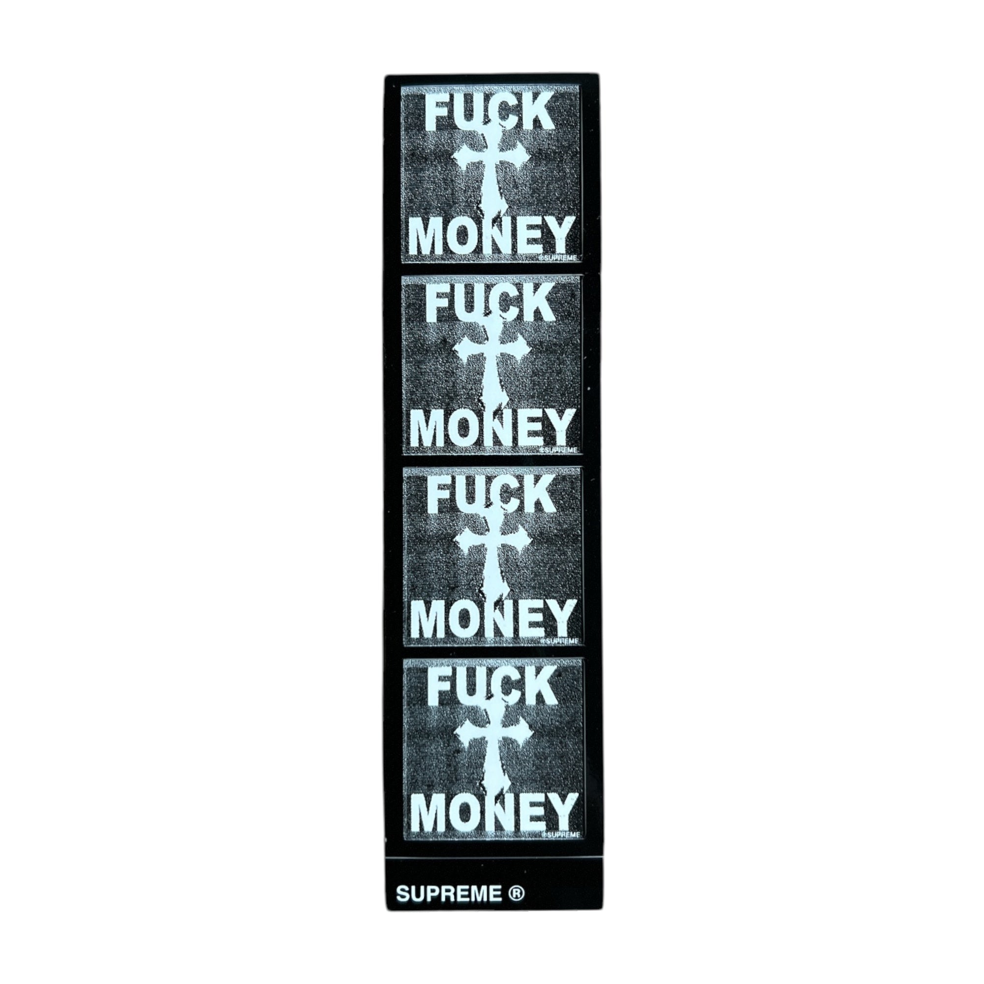 Supreme Fuck Money Sticker Black & White FW24