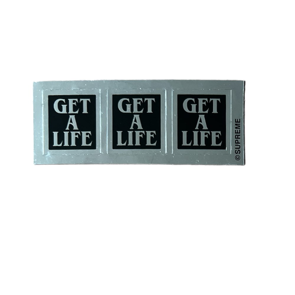 Supreme Get A Life Mini Sticker Black FW12