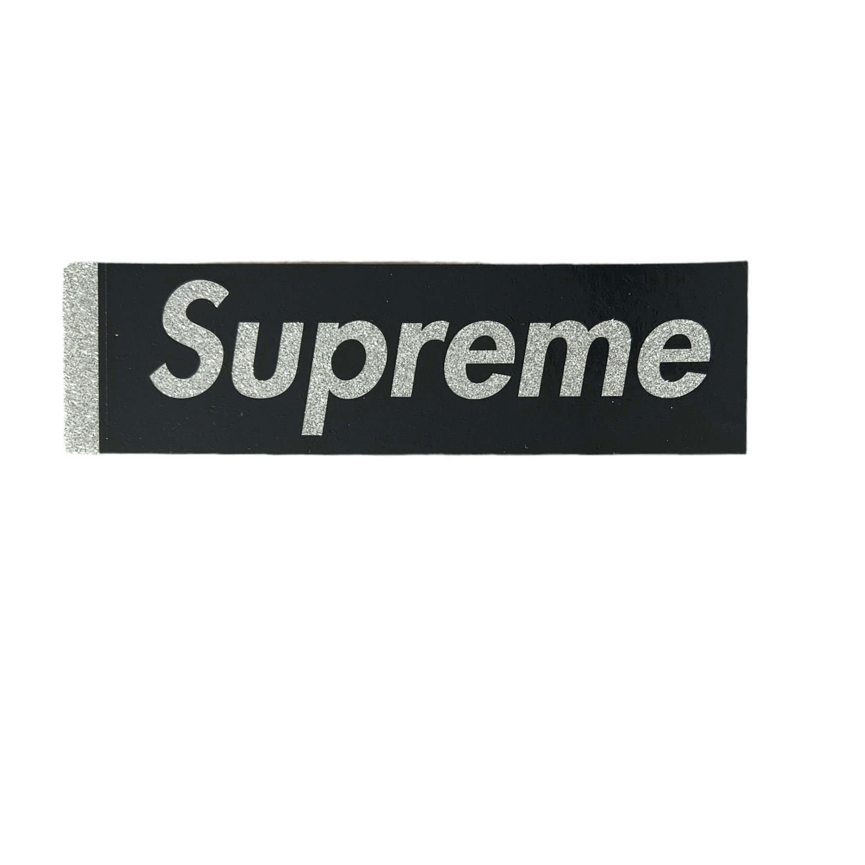 Supreme Glitter Box Logo Sticker Black SS16