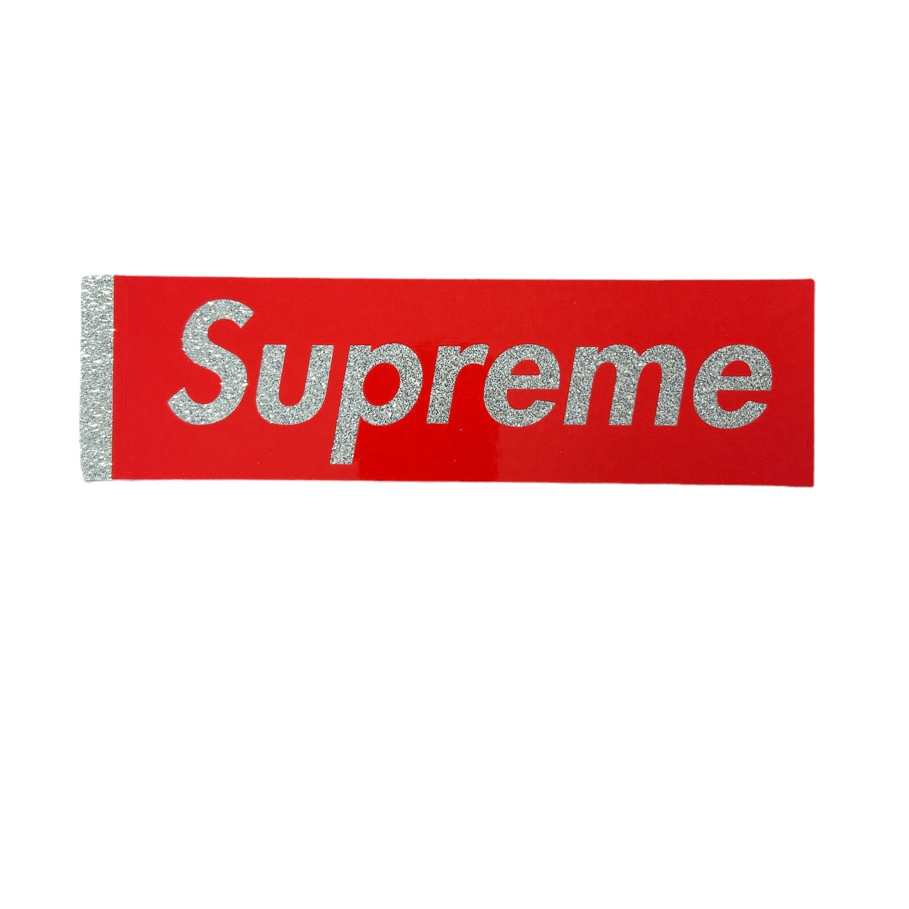 Supreme Glitter Box Logo Sticker Red SS16