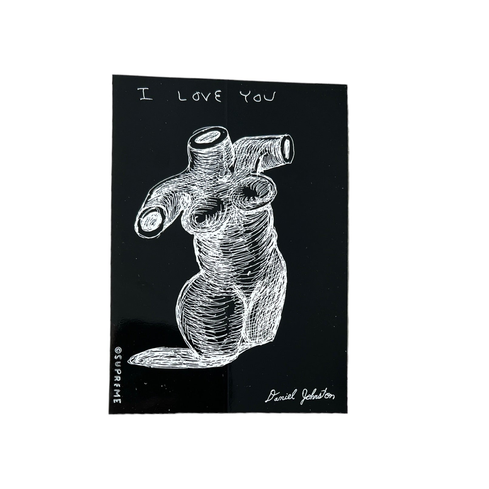 Supreme Daniel Johnston I Love You Sticker Black SS15