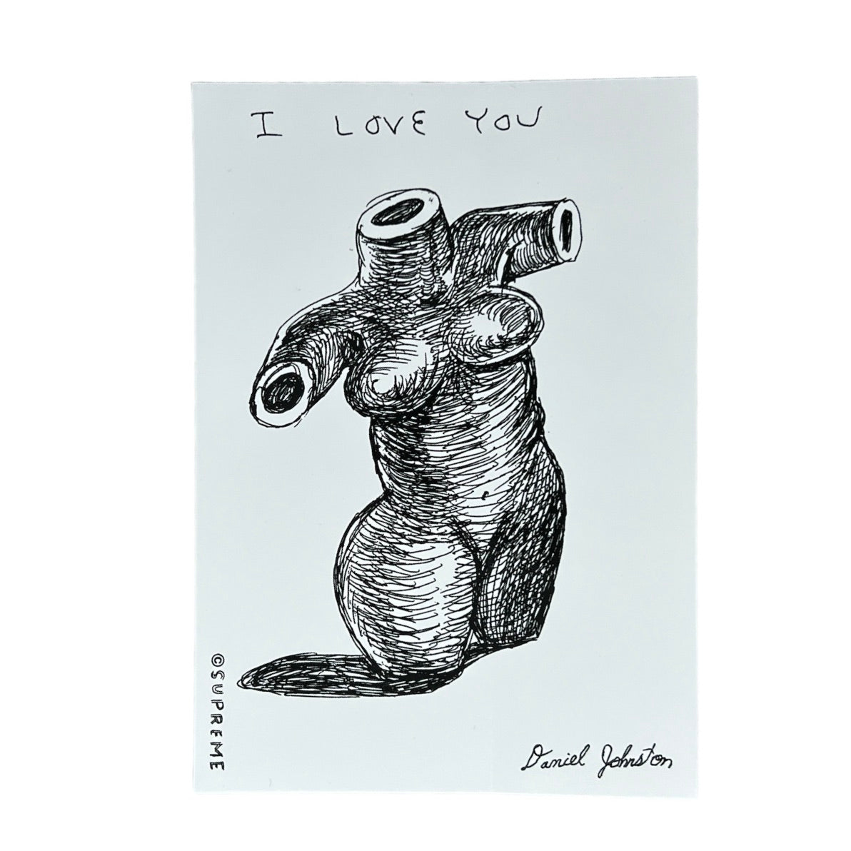 Supreme Daniel Johnston I Love You Sticker White SS15