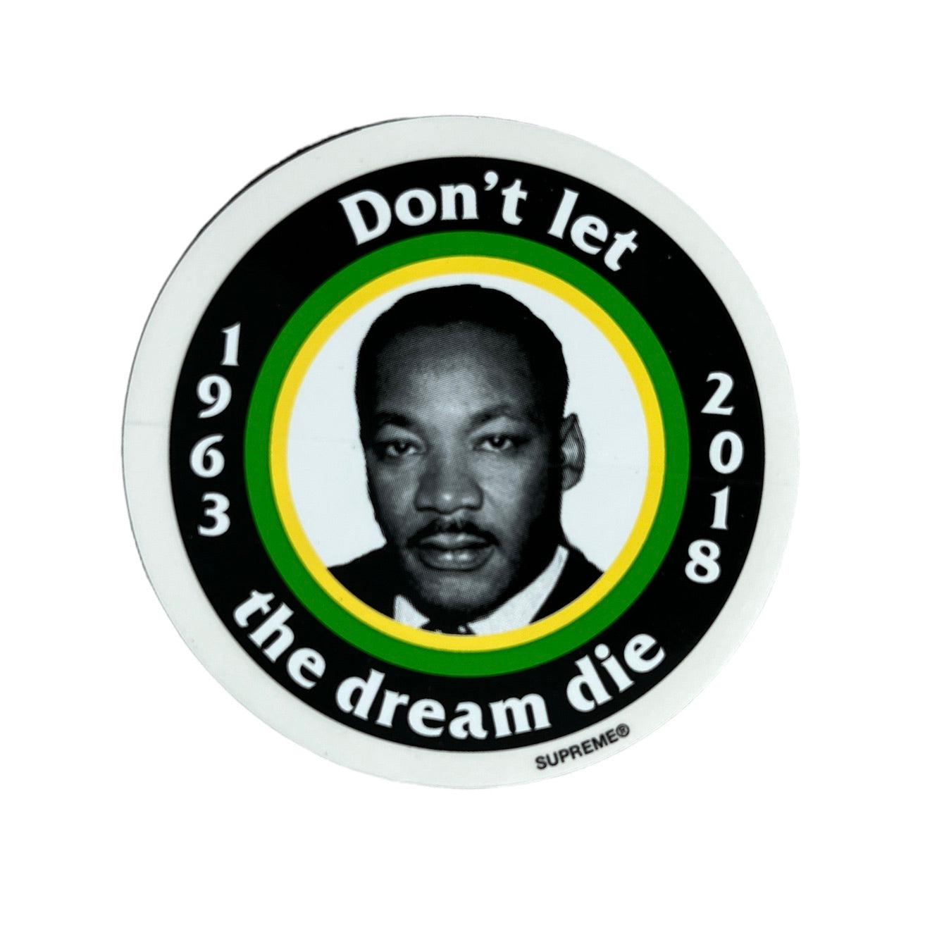 Supreme MLK Martin Luther King Sticker Green SS18