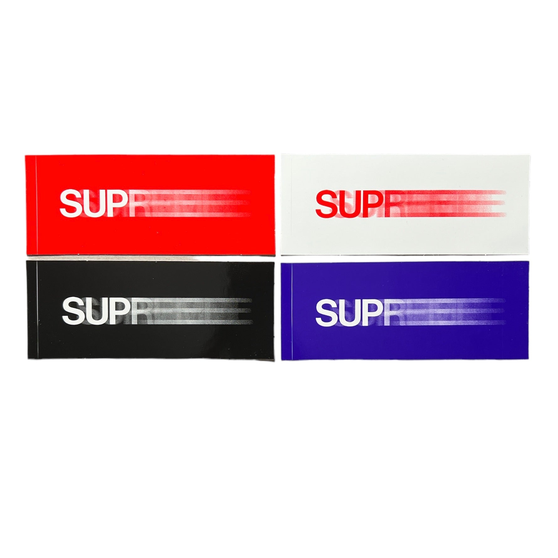 Supreme Motion Logo Sticker IIII Black Purple White Red SS20 
