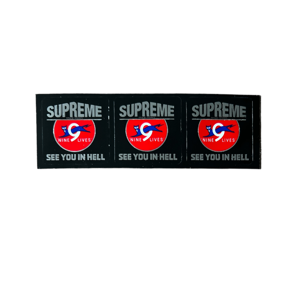 Supreme Nine Lives Mini Sticker Black FW09