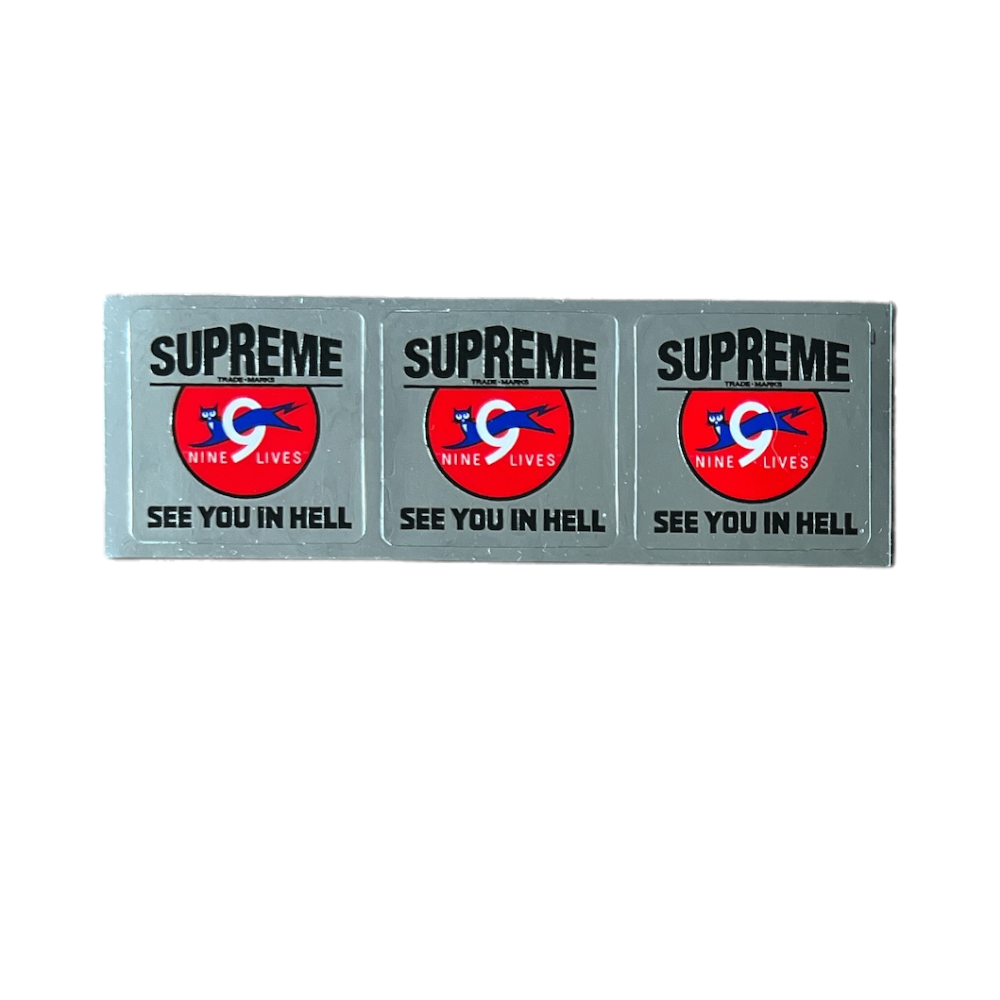 Supreme Nine Lives Mini Sticker Silver FW09