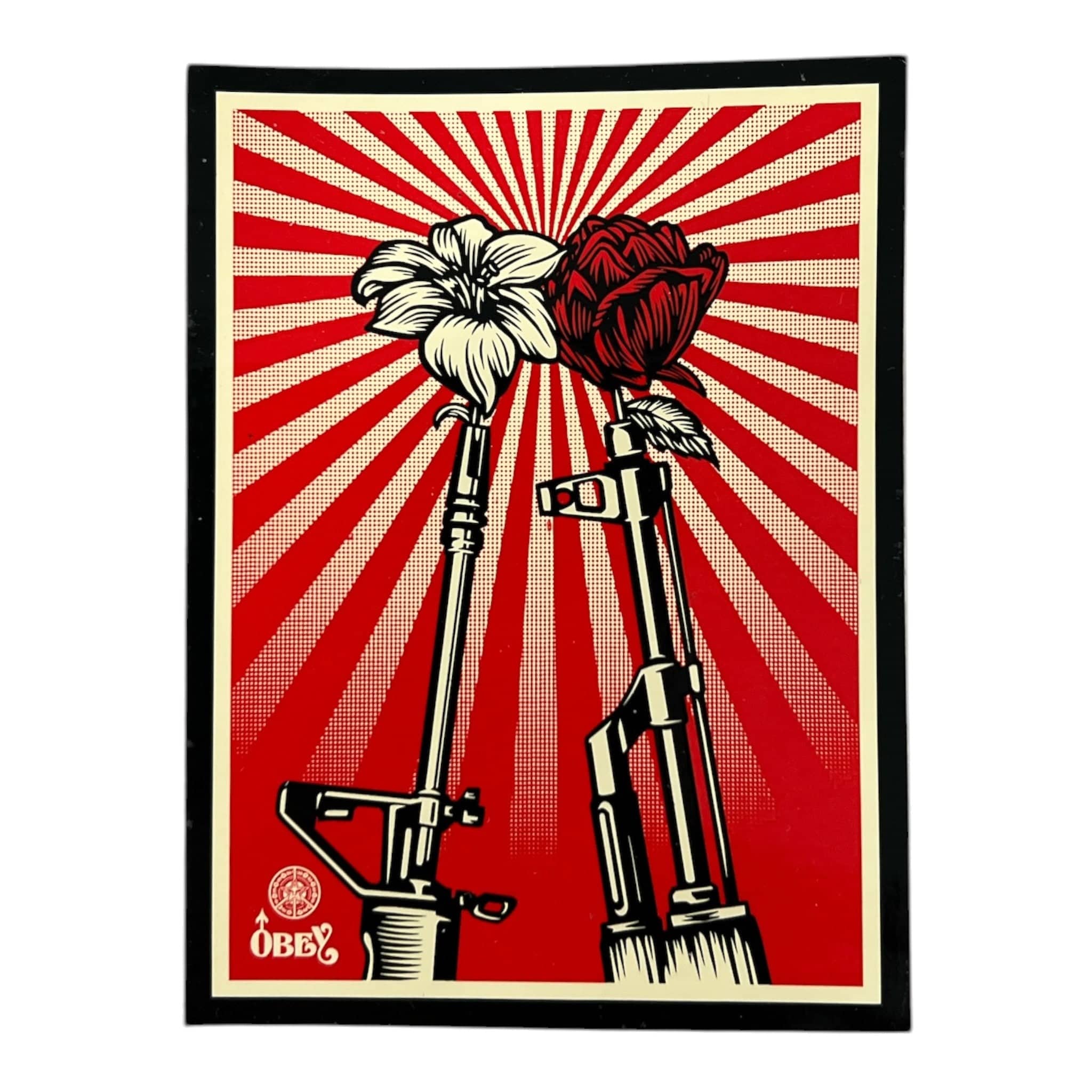 Obey Dual Shooting Flowers Sticker