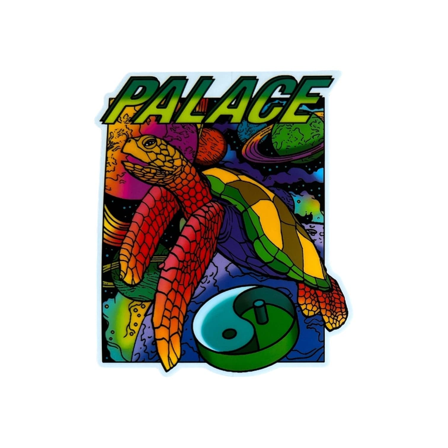 Palace Skateboards DMT Sticker from the sticker pack released in the Autumn of 2024. The sticker measures 3.5"X4.5".