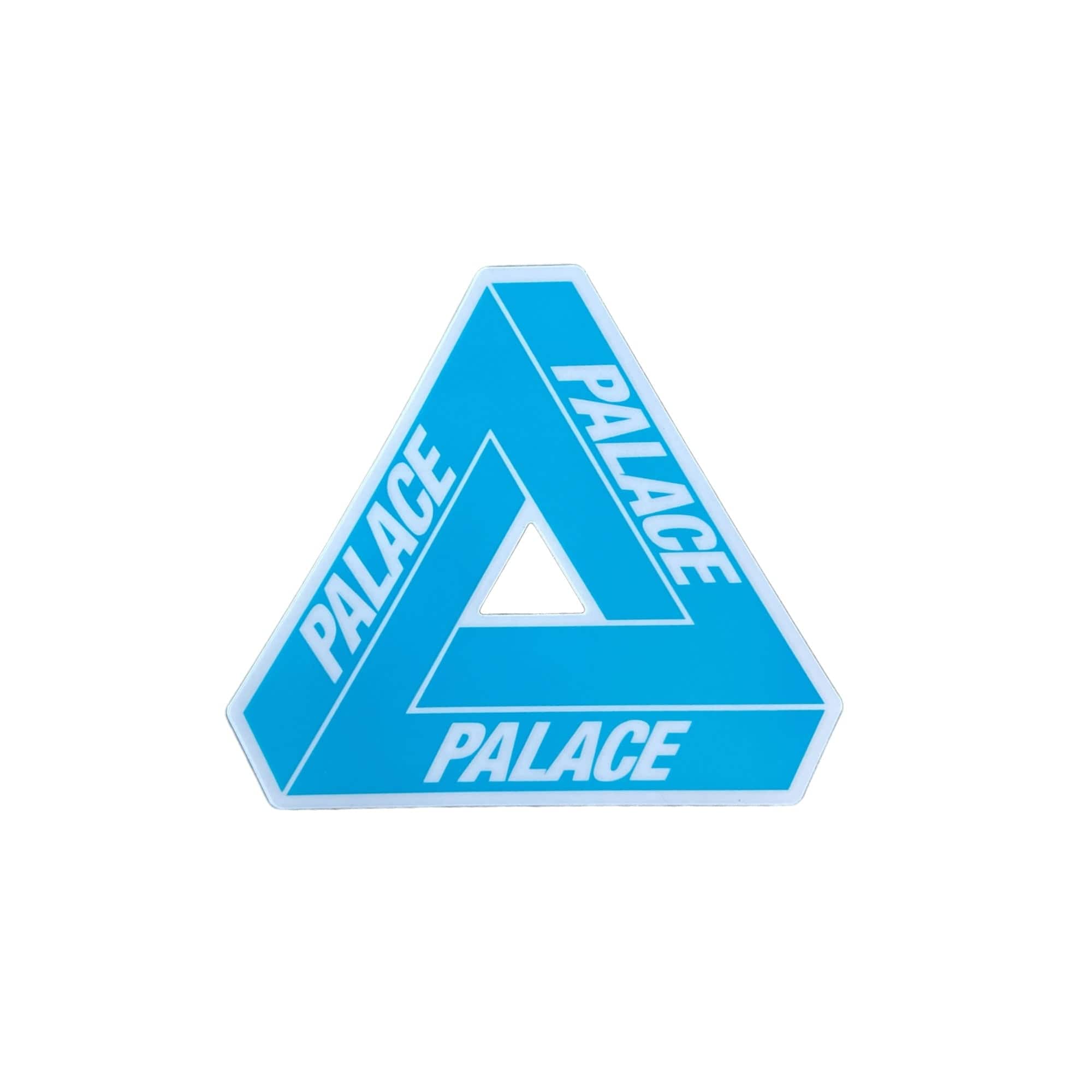 Palace Skateboards Electric Blue Tri-Ferg Sticker from the sticker pack released in the Winter of 2024. The sticker measures 4"x3.5".