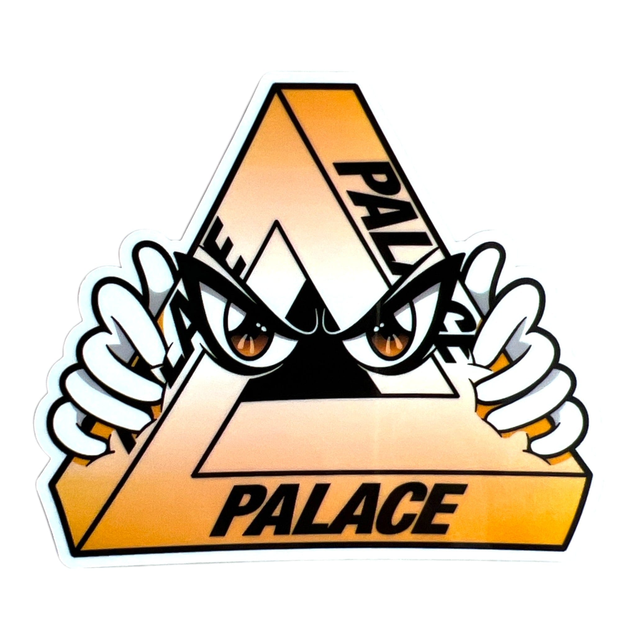 Logo of Palace Skateboards with a stylized face holding a skateboard deck.