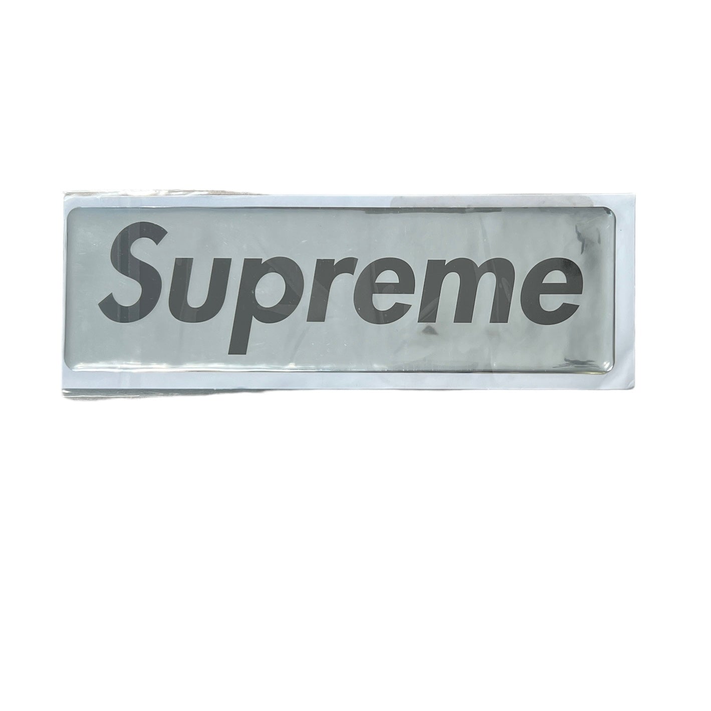 Supreme Plastic Box Logo Sticker Silver FW17