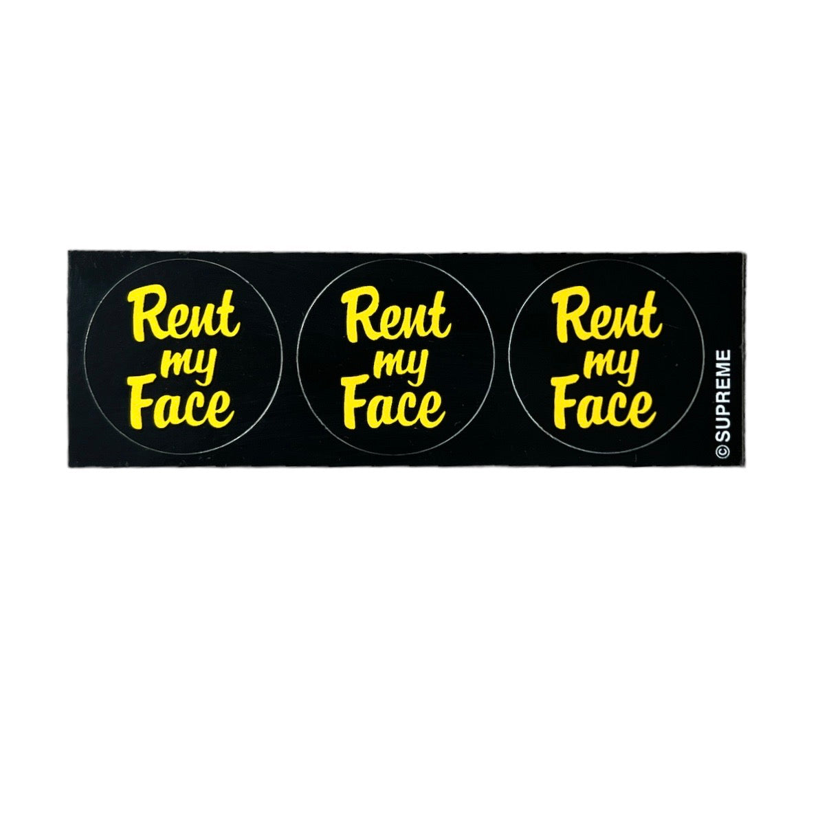 Supreme Rent My Face Mini Sticker Black SS12