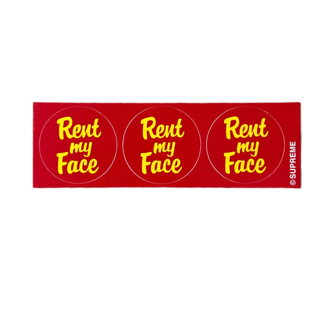 Supreme Rent My Face Mini Sticker Red SS12