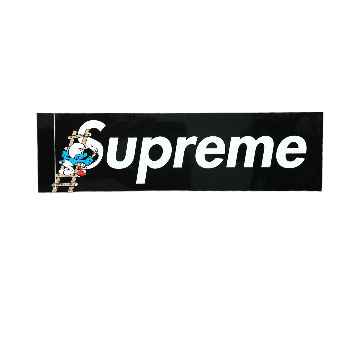 Supreme Smurf Box Logo Sticker Black FW20