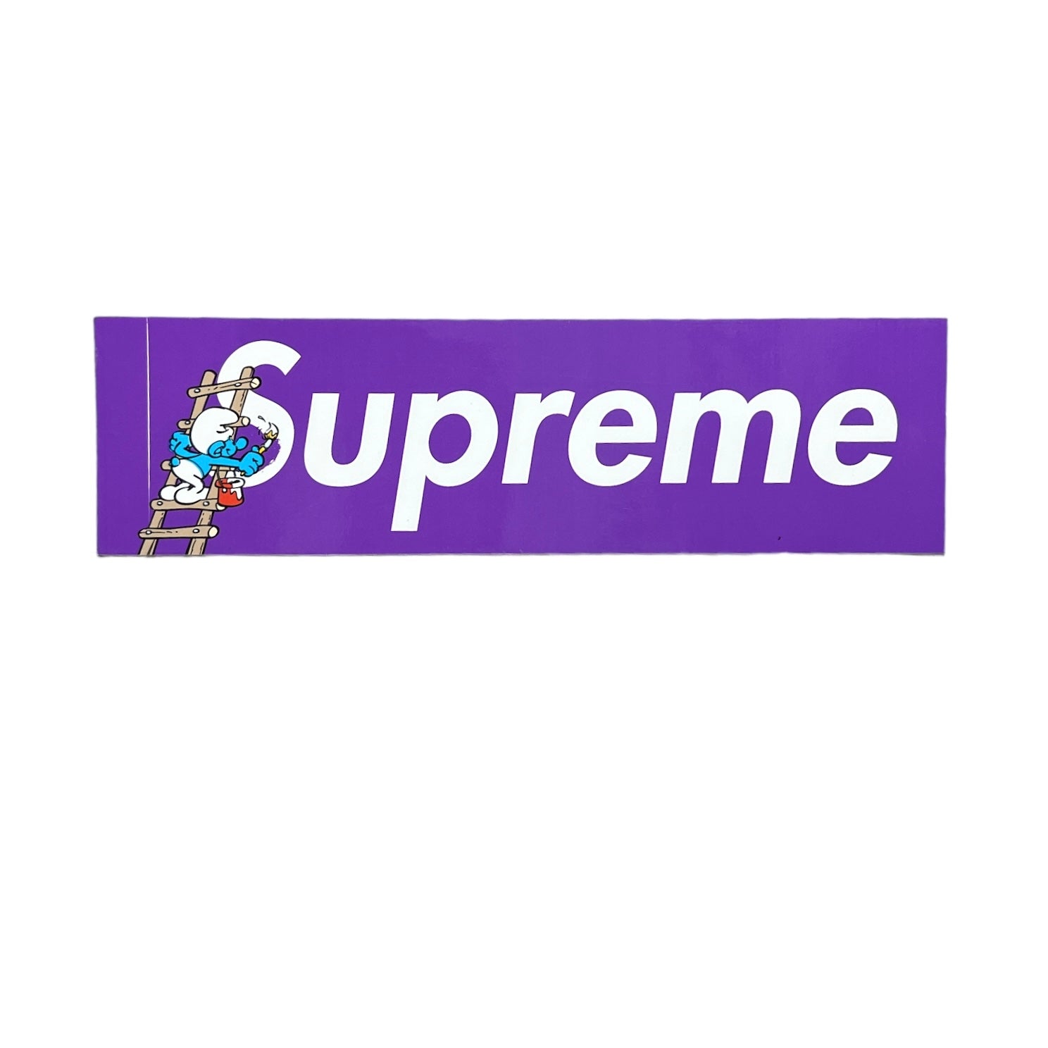 Supreme Smurf Box Logo Sticker Purple FW20