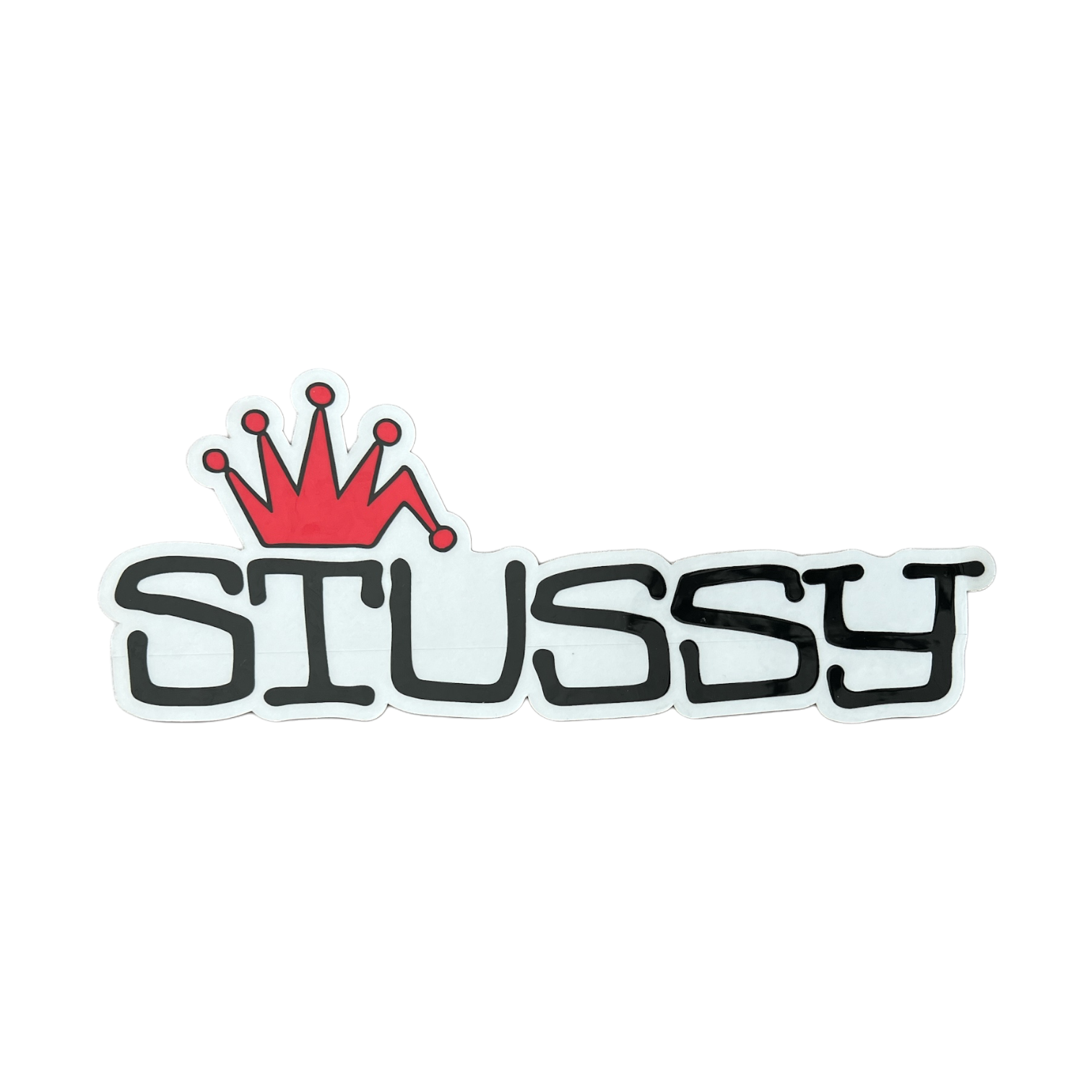 Stussy Regal Crown Over Stussy Sticker Red