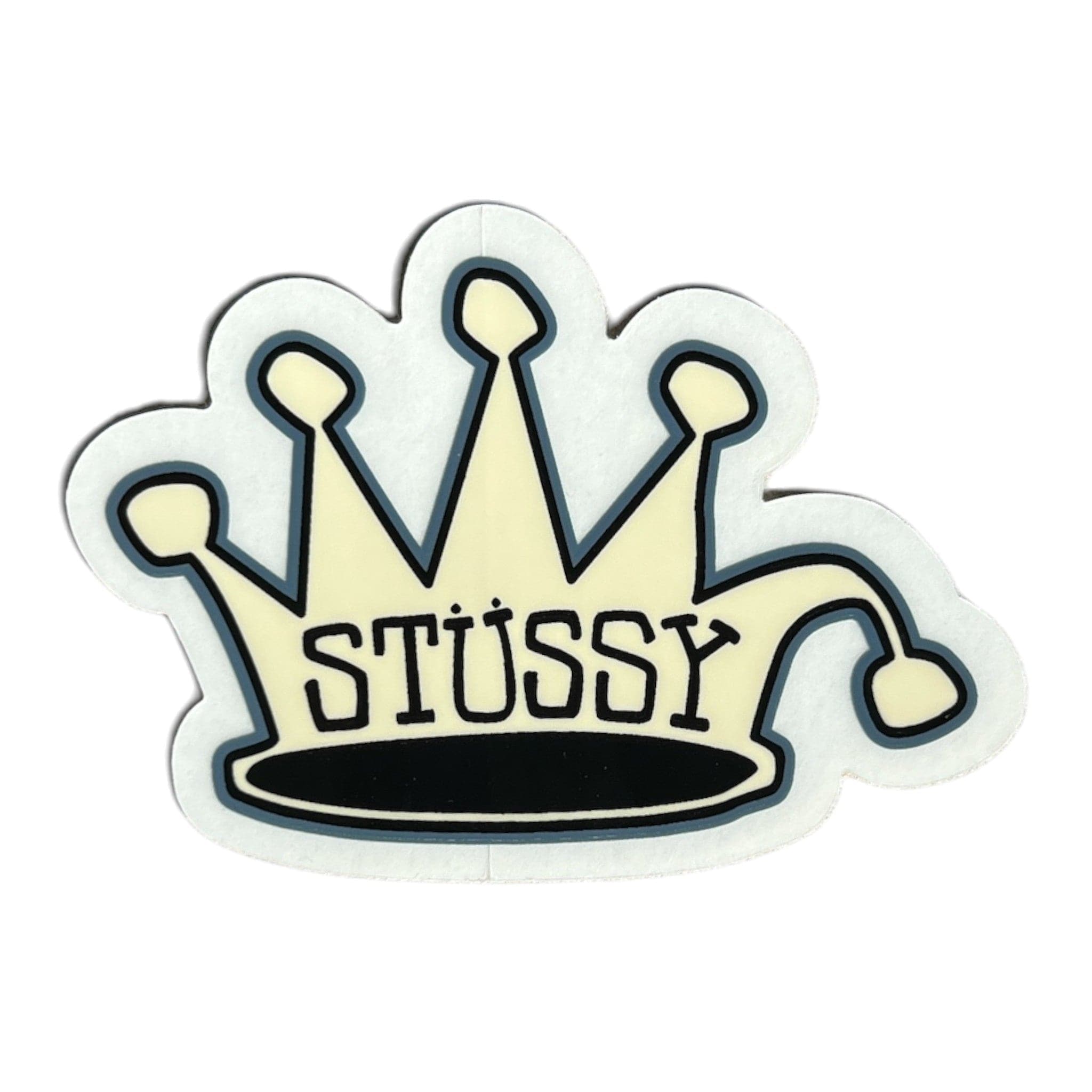Stussy logo with crown design on a white background