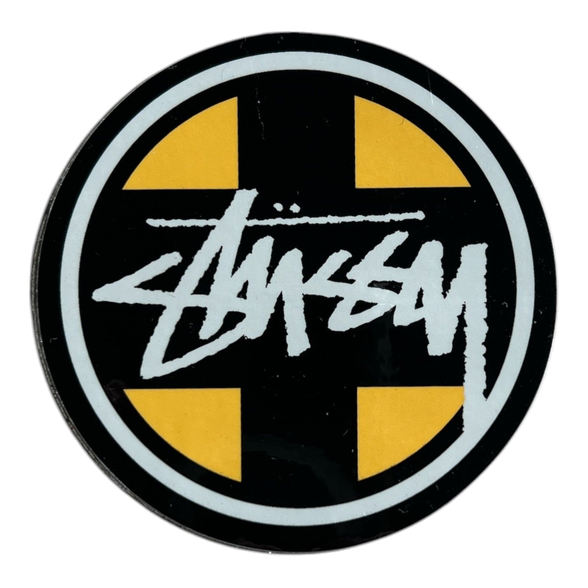 Stussy Circle Script Sticker Yellow