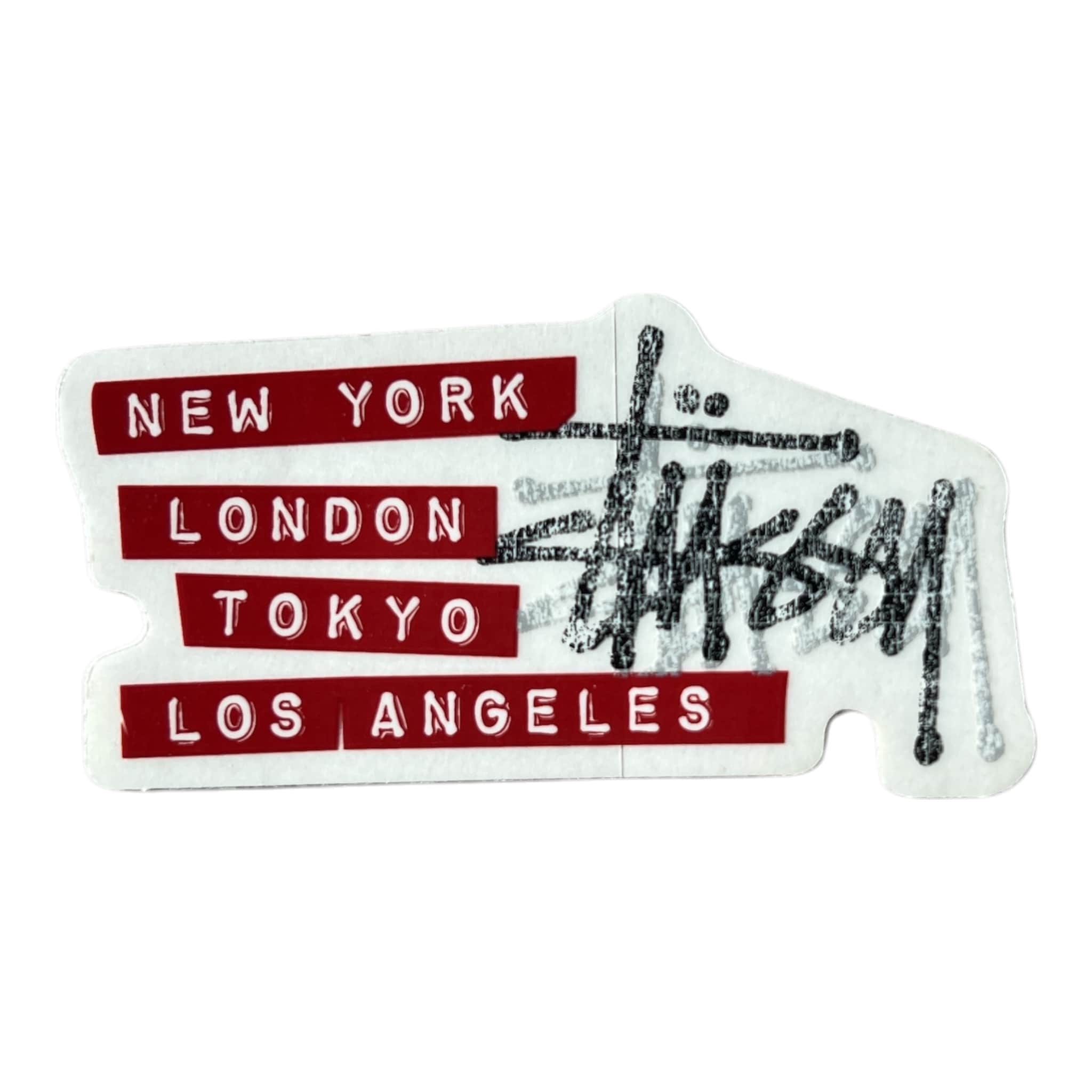 Stussy Vintage Cities Red Sticker