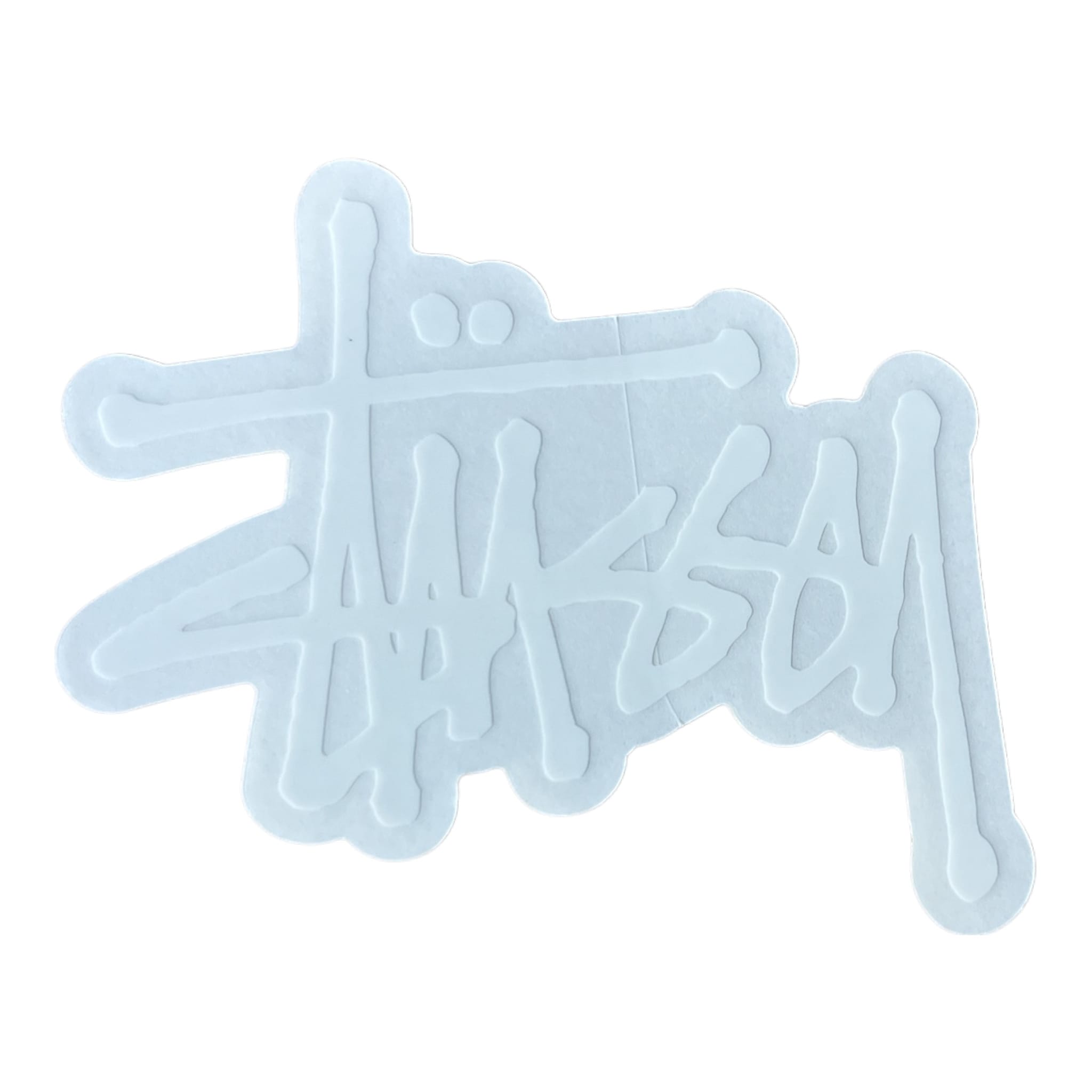 Stussy Class Script White Medium Sticker