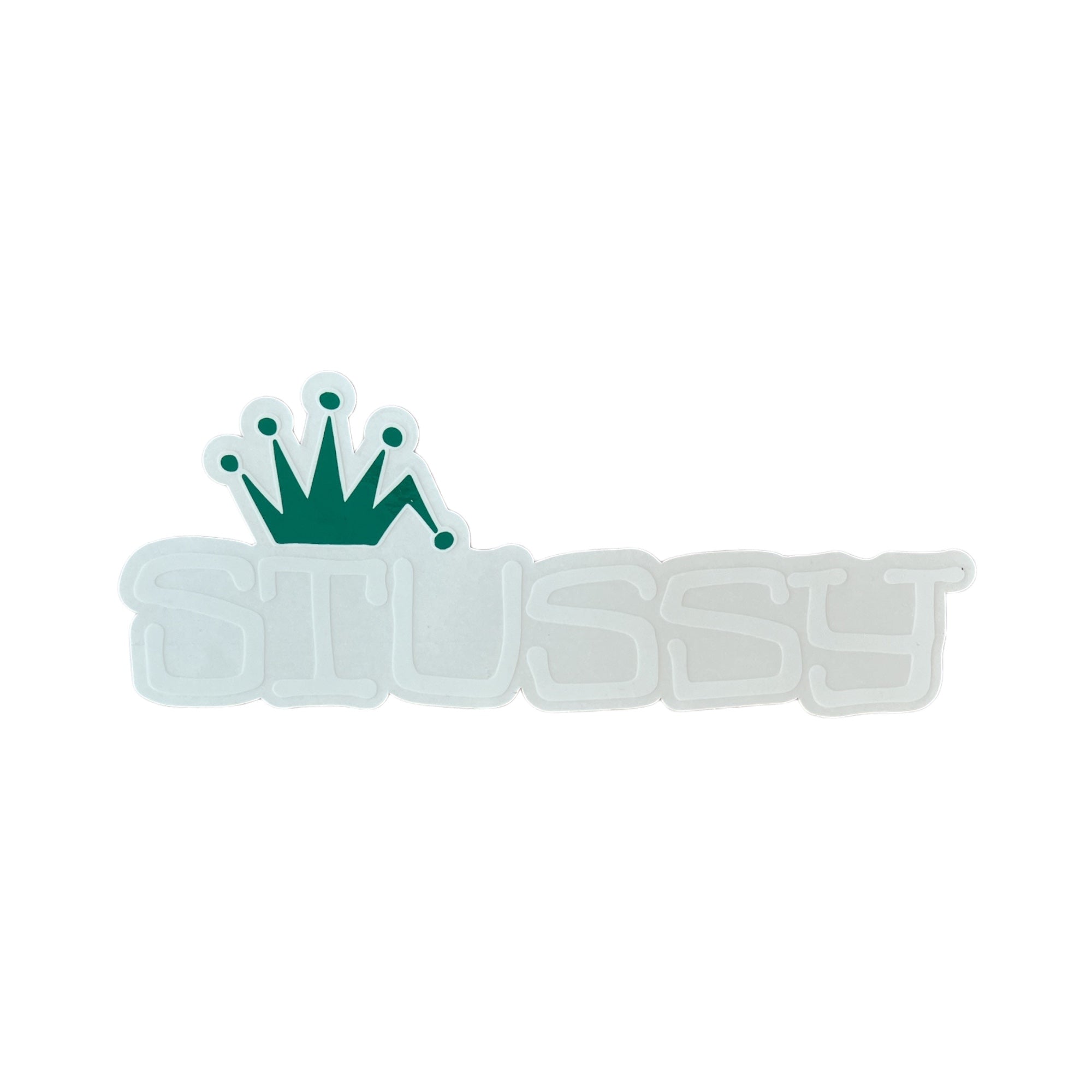 Stussy Regal Crown Over Stussy Sticker Green