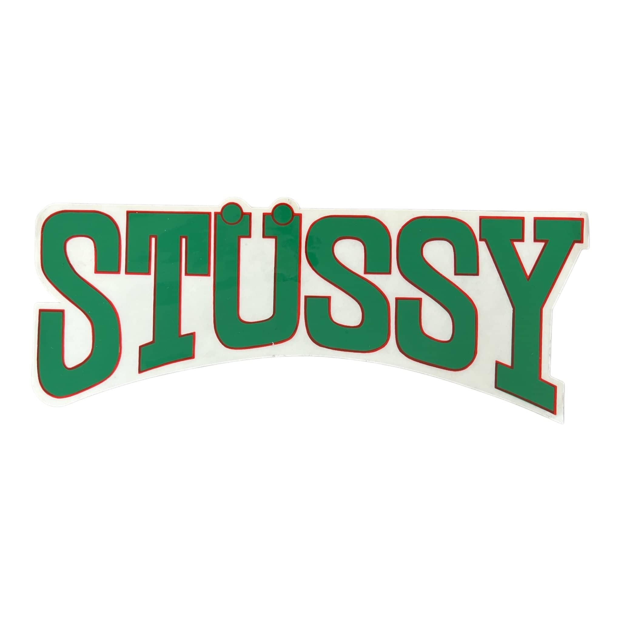 Stussy XL OG Logo Sticker Green Red Outline