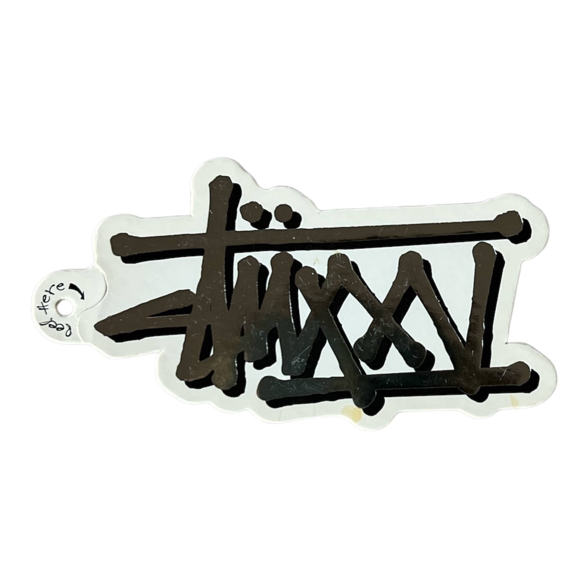 Stussy Roman Numeral Script Silver Sticker