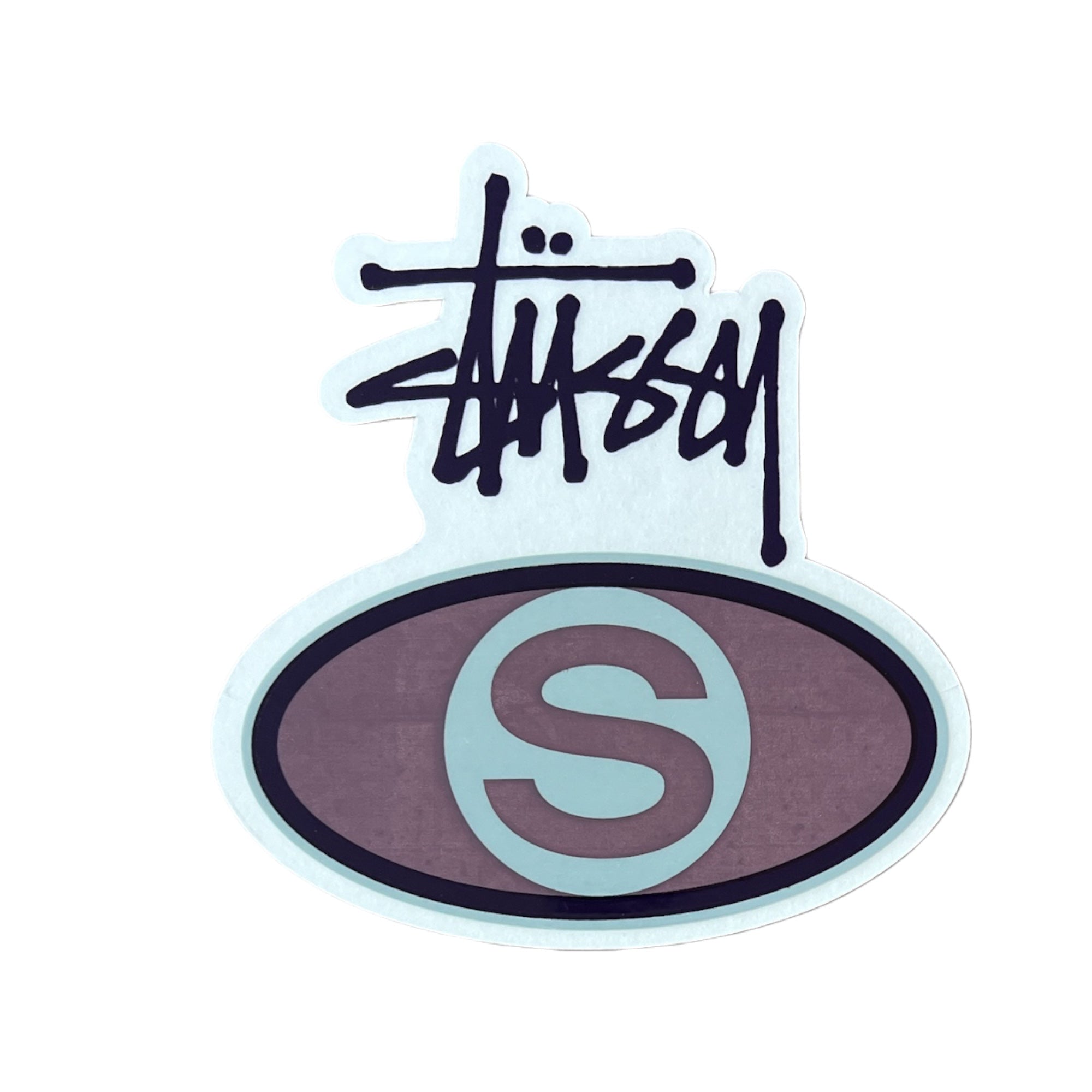 Stussy Script on "S"  Sticker Black