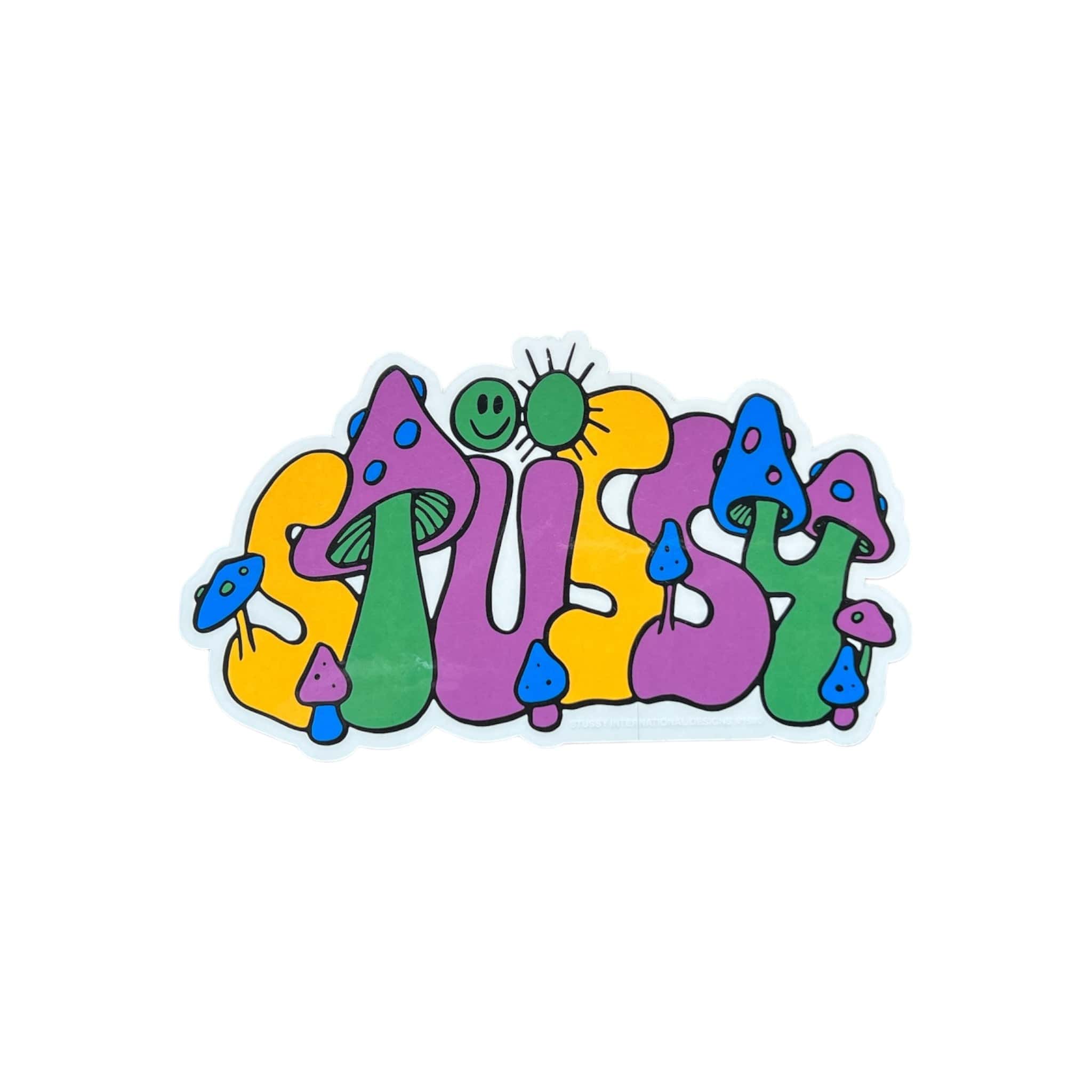 Stussy Shrooms Sticker White