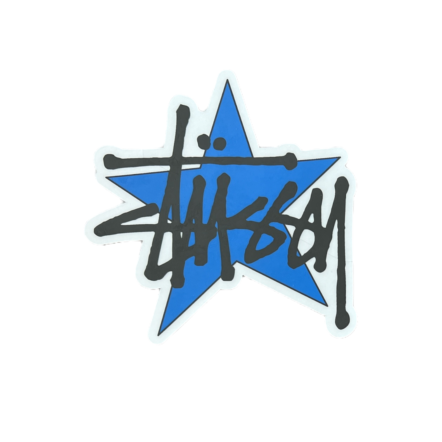 Stussy Star Script Sticker Blue