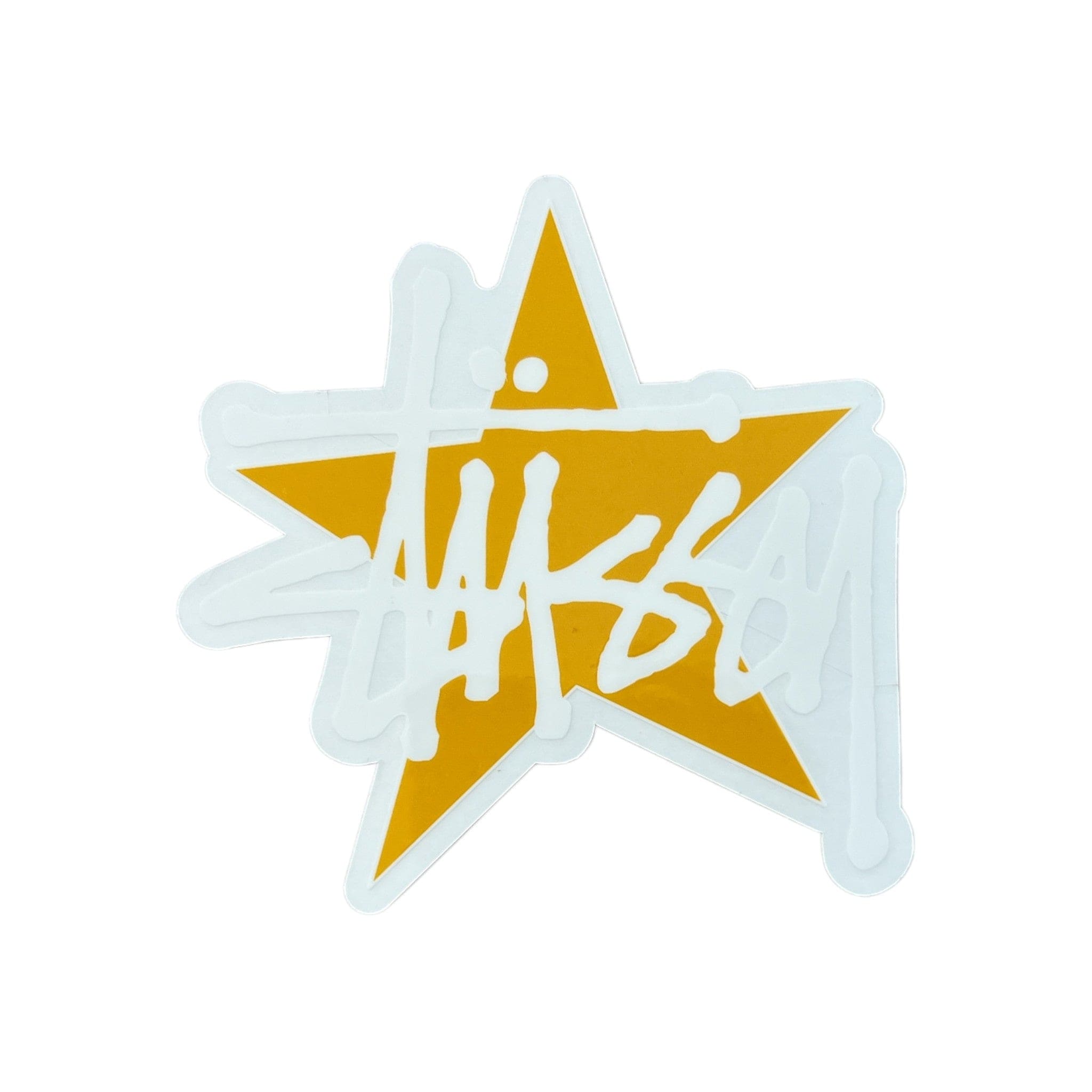 Stussy Star Script Sticker Gold