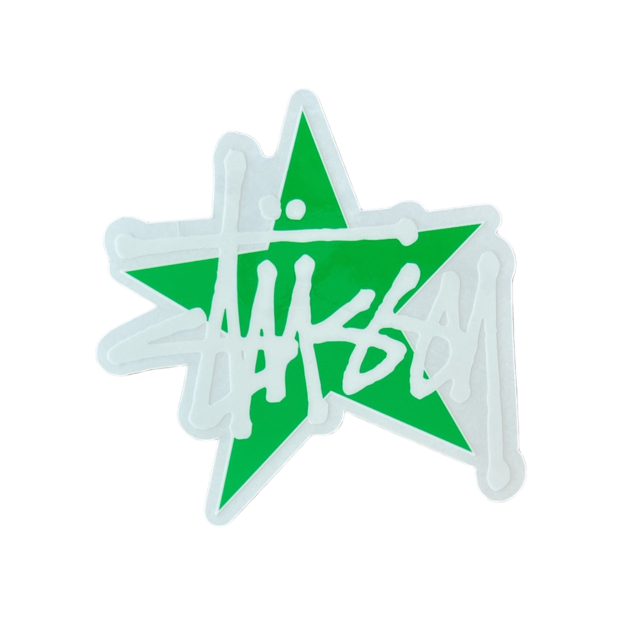 Stussy Star Script Sticker Green