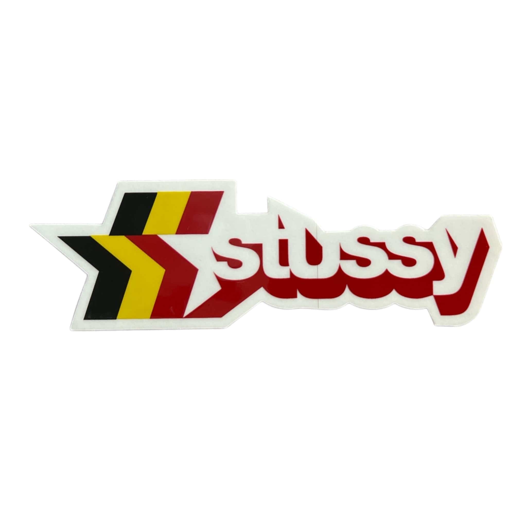 Stussy logo with colorful design on a white background