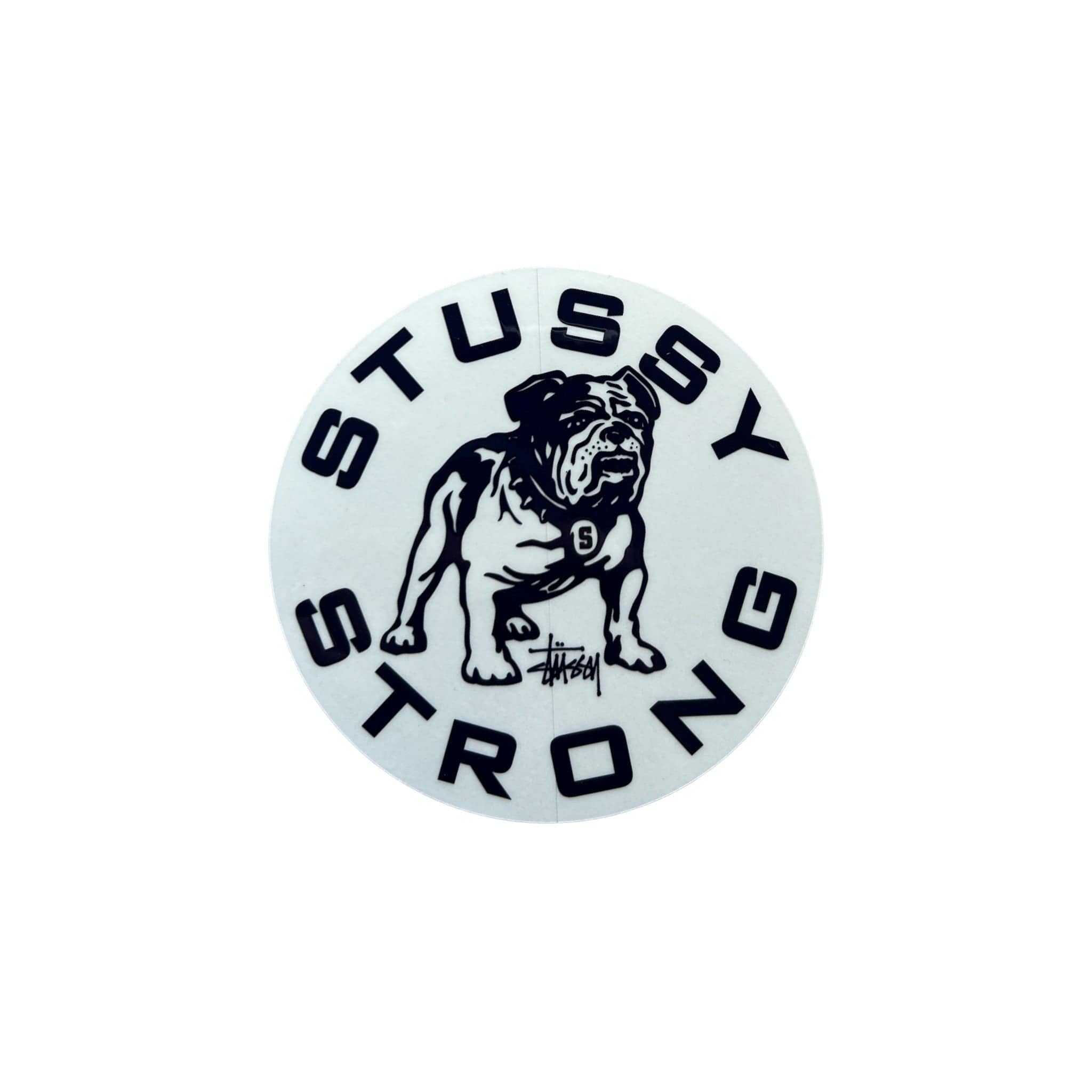 Stussy Strong Mac Bulldog Sticker Navy