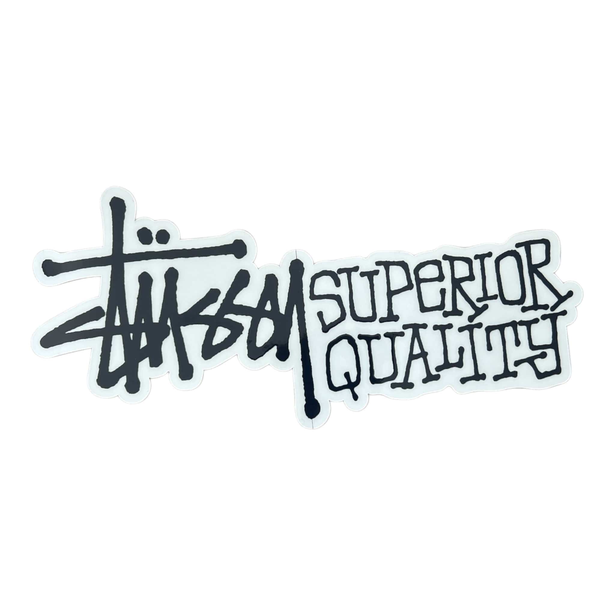 Stussy logo with 'Superior Quality' text on a white background