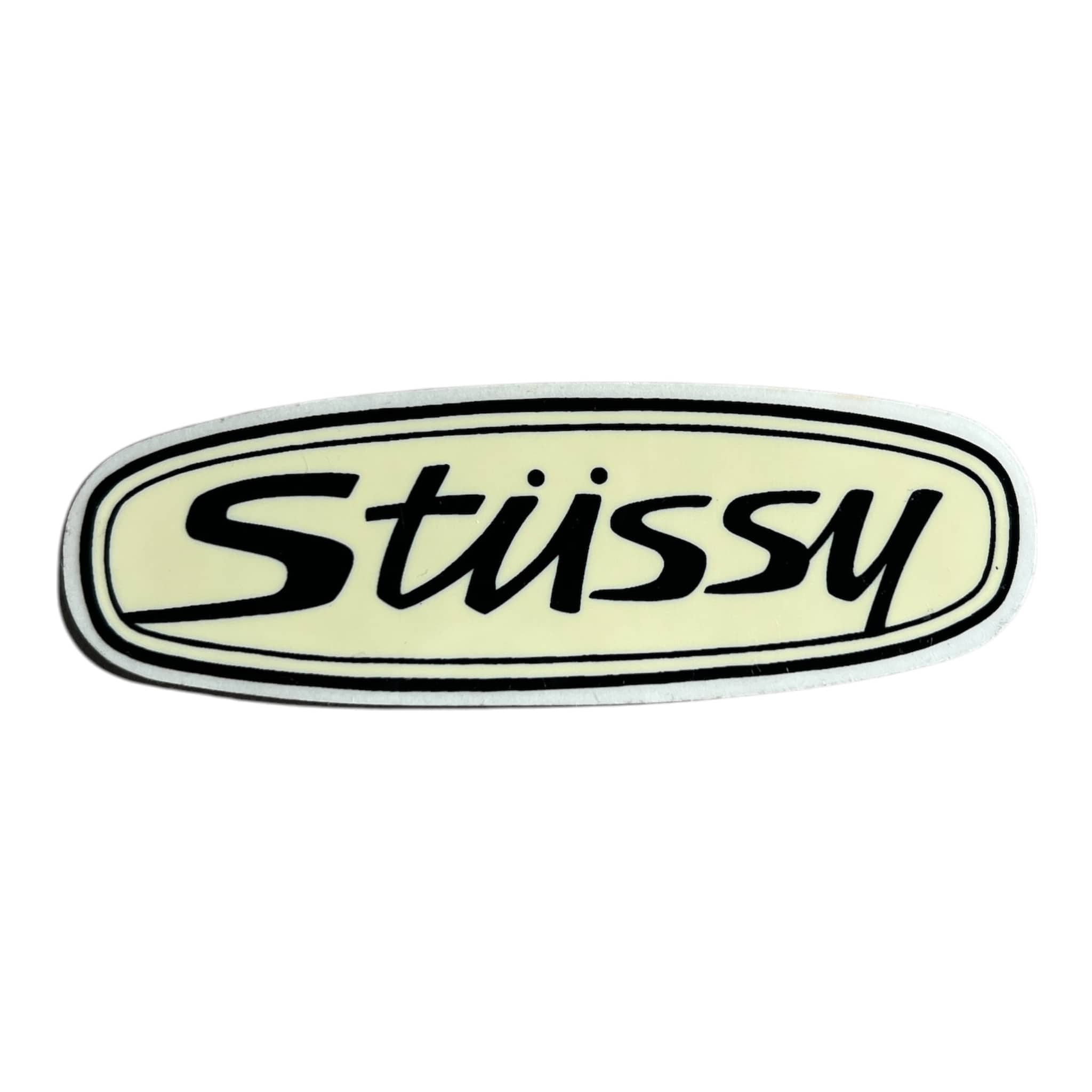 Stussy Vintage Oval Logo Tan Sticker