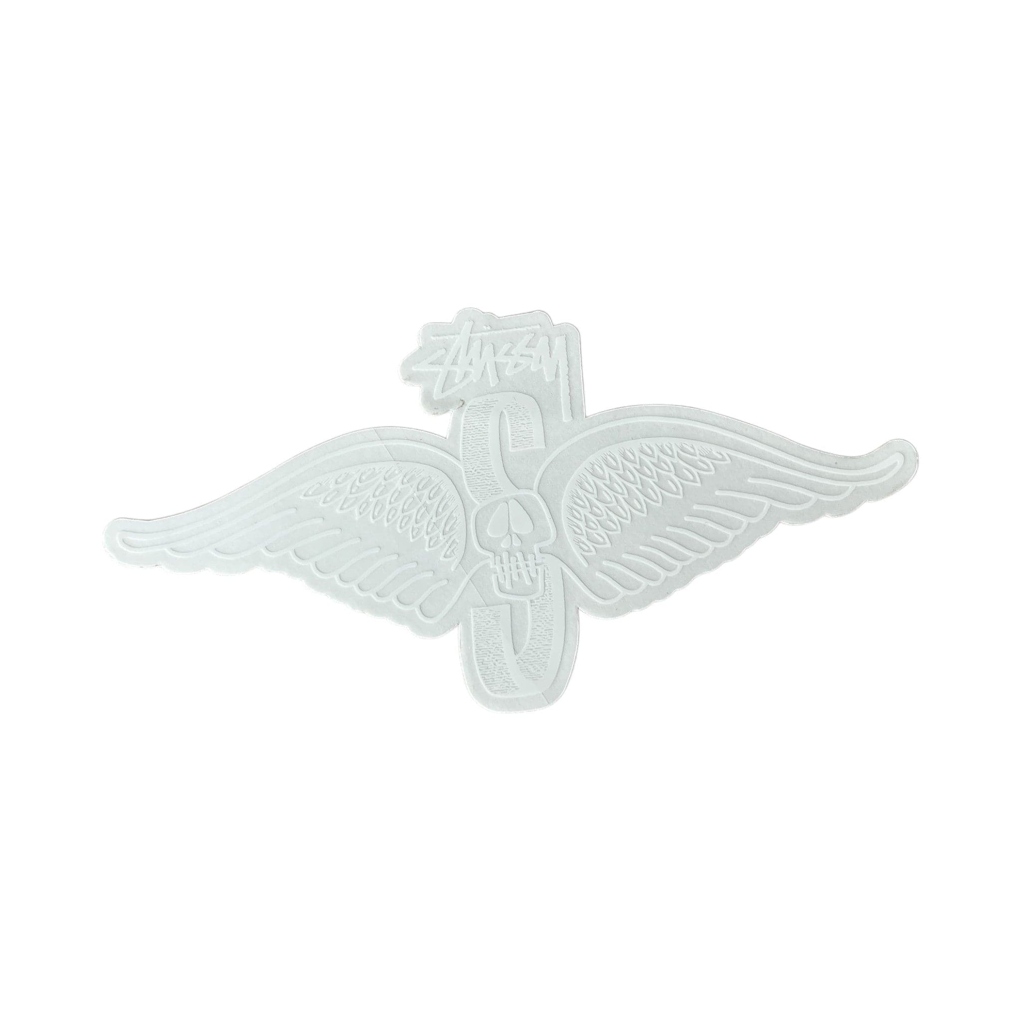 Stussy Winged Skull Sticker White