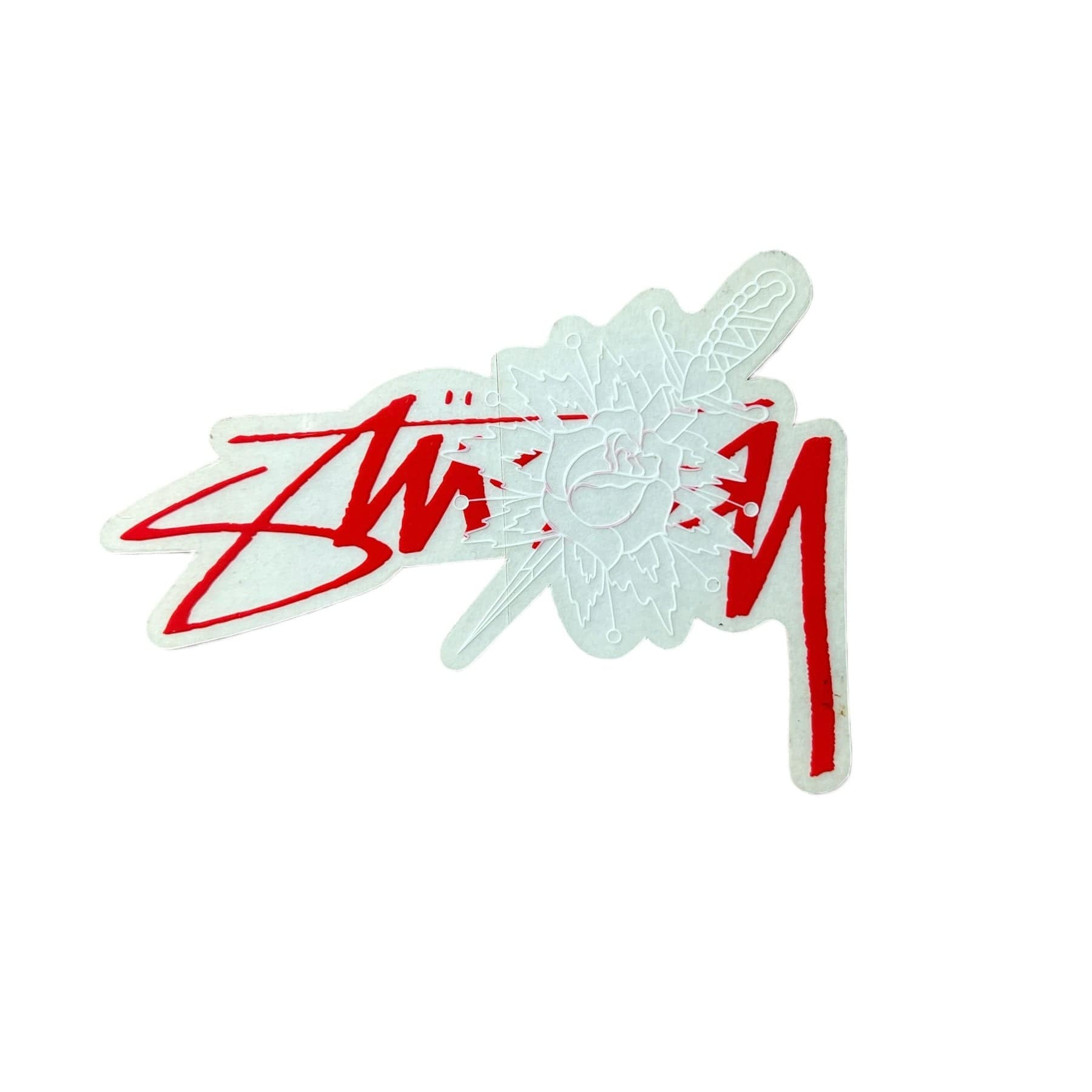 Stussy Rose Sticker. The sticker measures 4.75"x2.5".