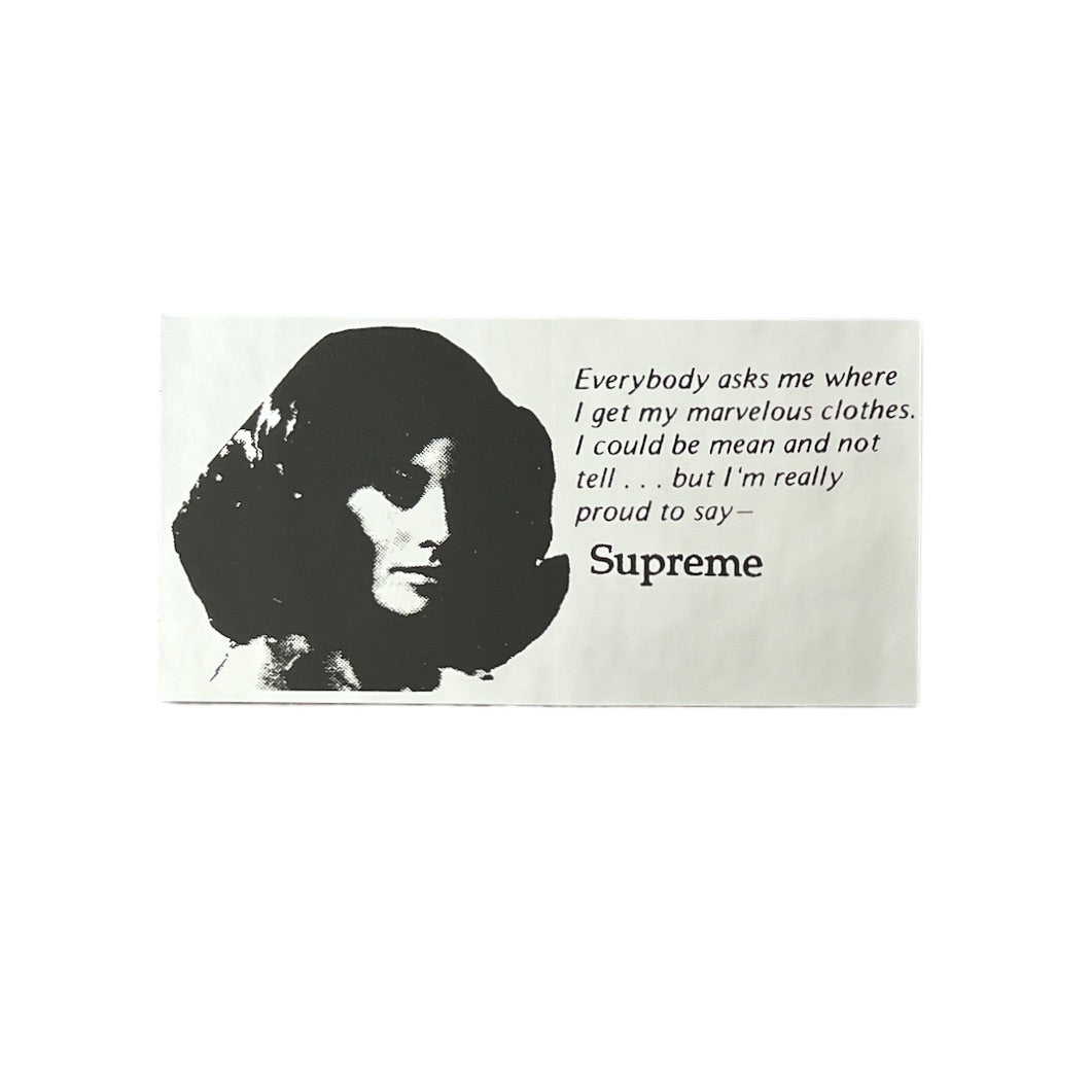 Supreme Mean "Everybody Asks Me" Sticker SS17 