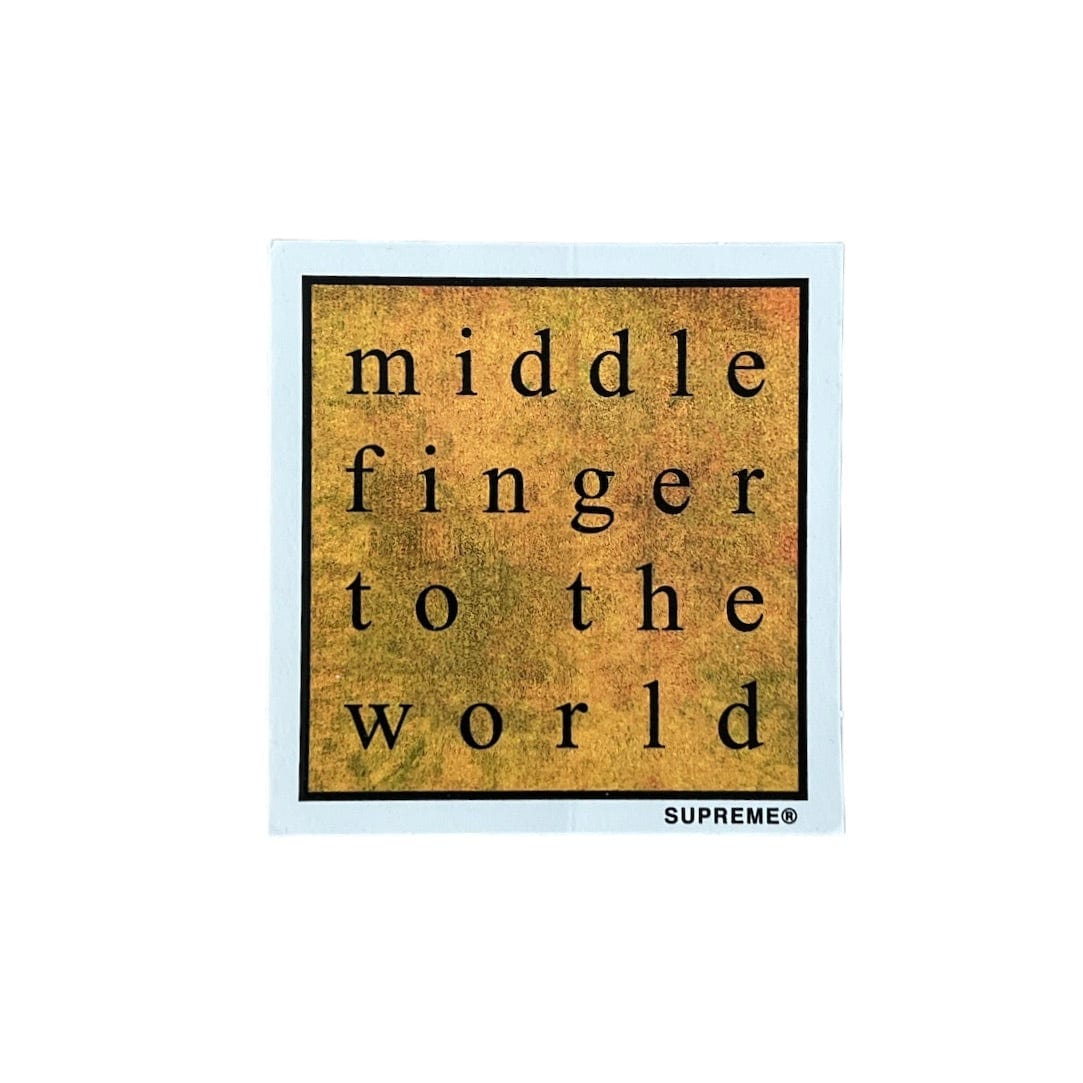 Supreme Middle Finger to World Sticker SS19