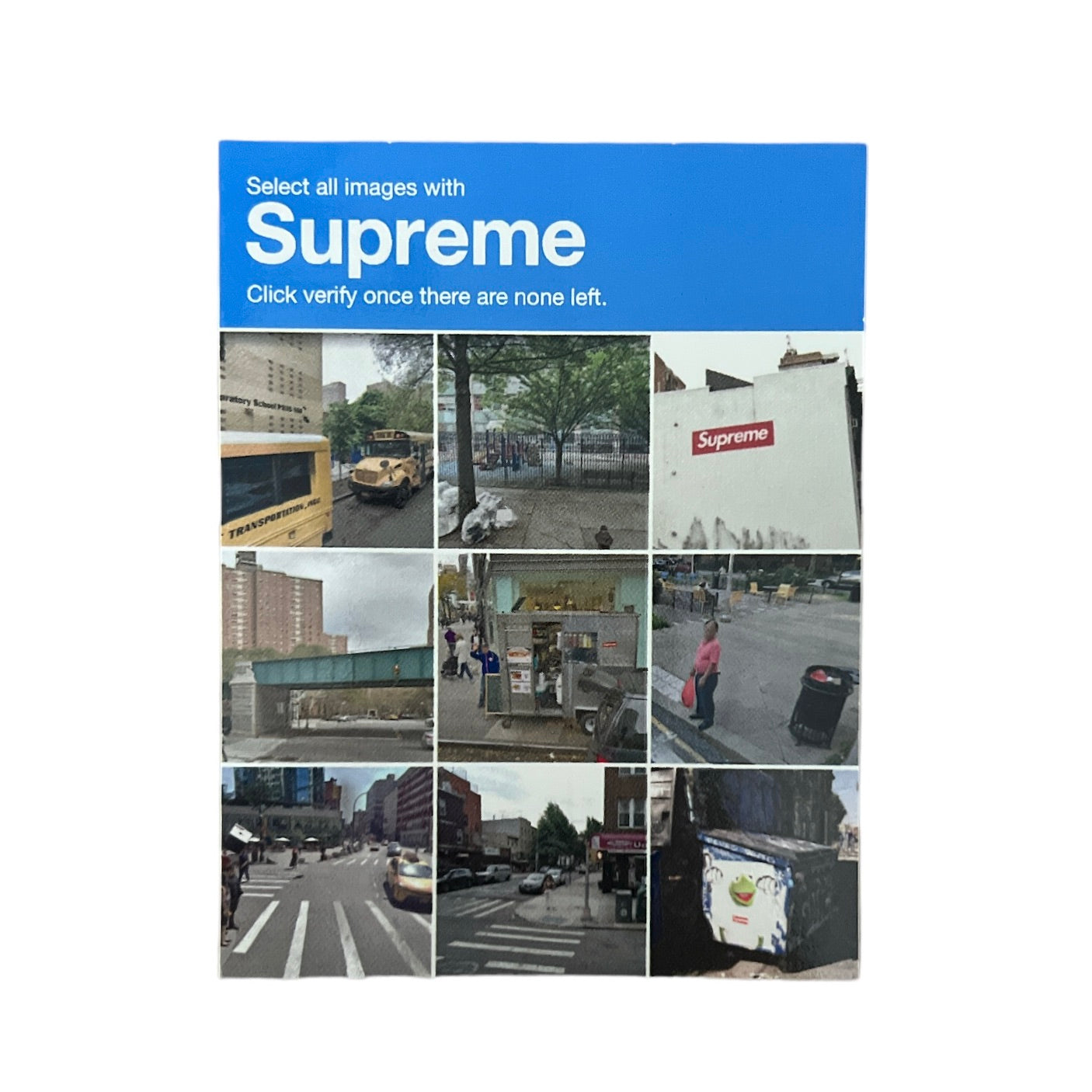 Supreme Verify Captcha Sticker FW20