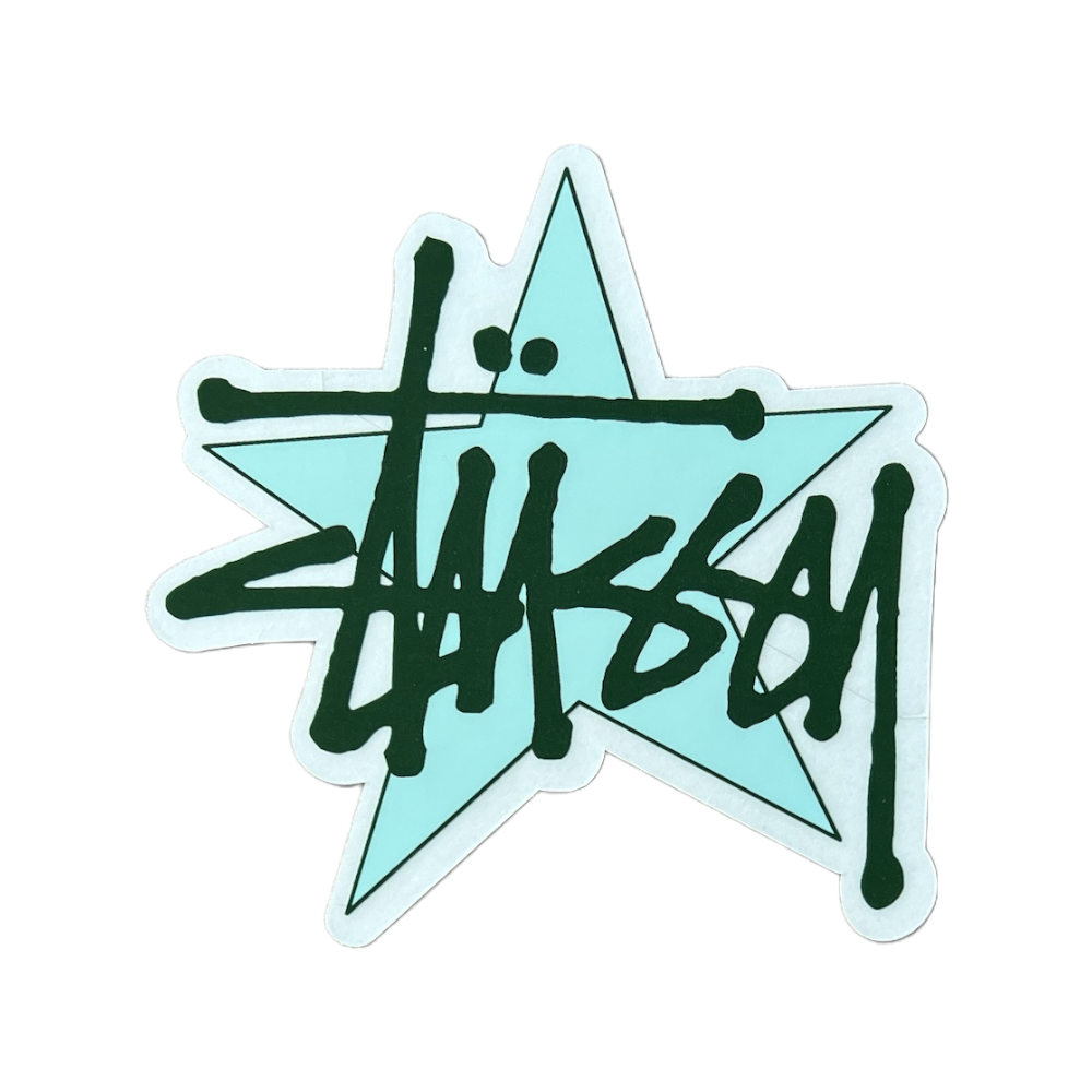 Stussy Star Script Sticker Light Blue